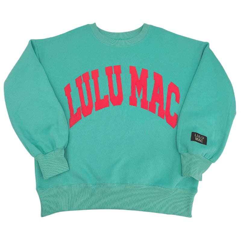 Girlie Girl Originals - Lulu Mac Sweatshirt Mint/Coral - Puff: Mint/Coral / X-Small