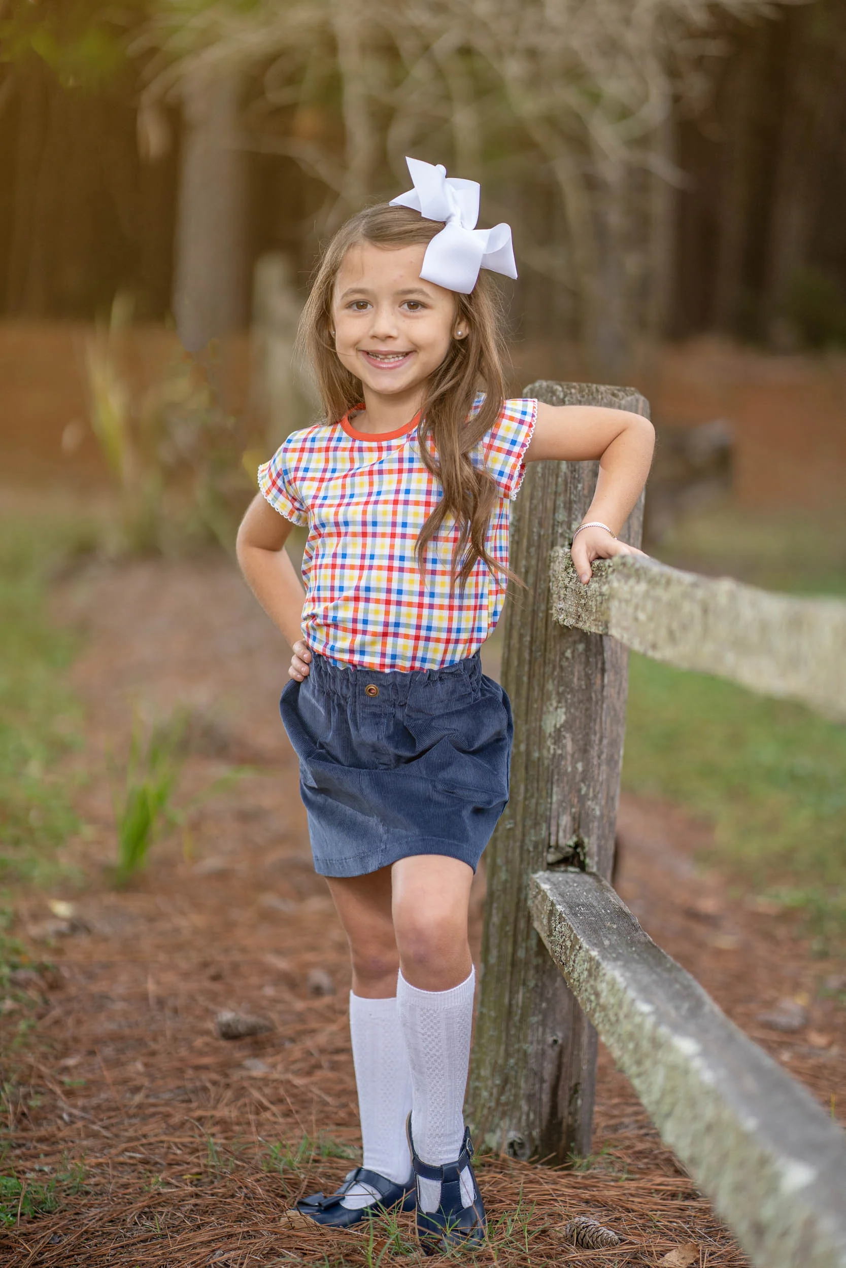 Leigh Navy Cord Skirt - Image 2
