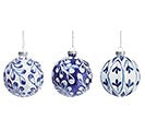 GLASS ORNAMENT BLUE AND WHITE