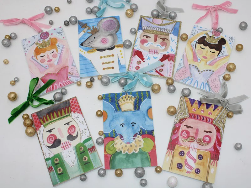 Glitter Wood Ornament, Nutcracker Suite