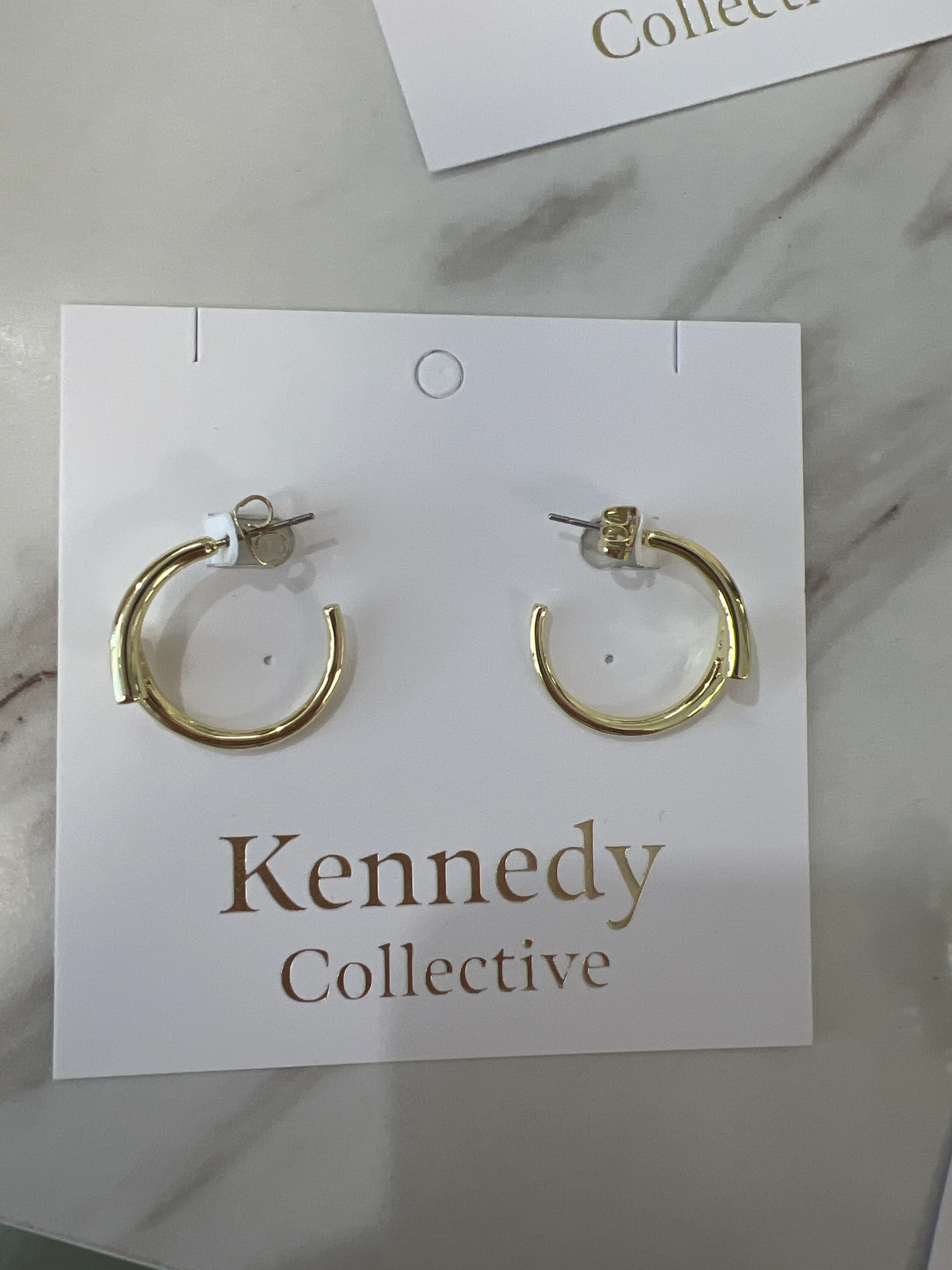 Gold- 3/4" Overlap Post Hoop with CZ