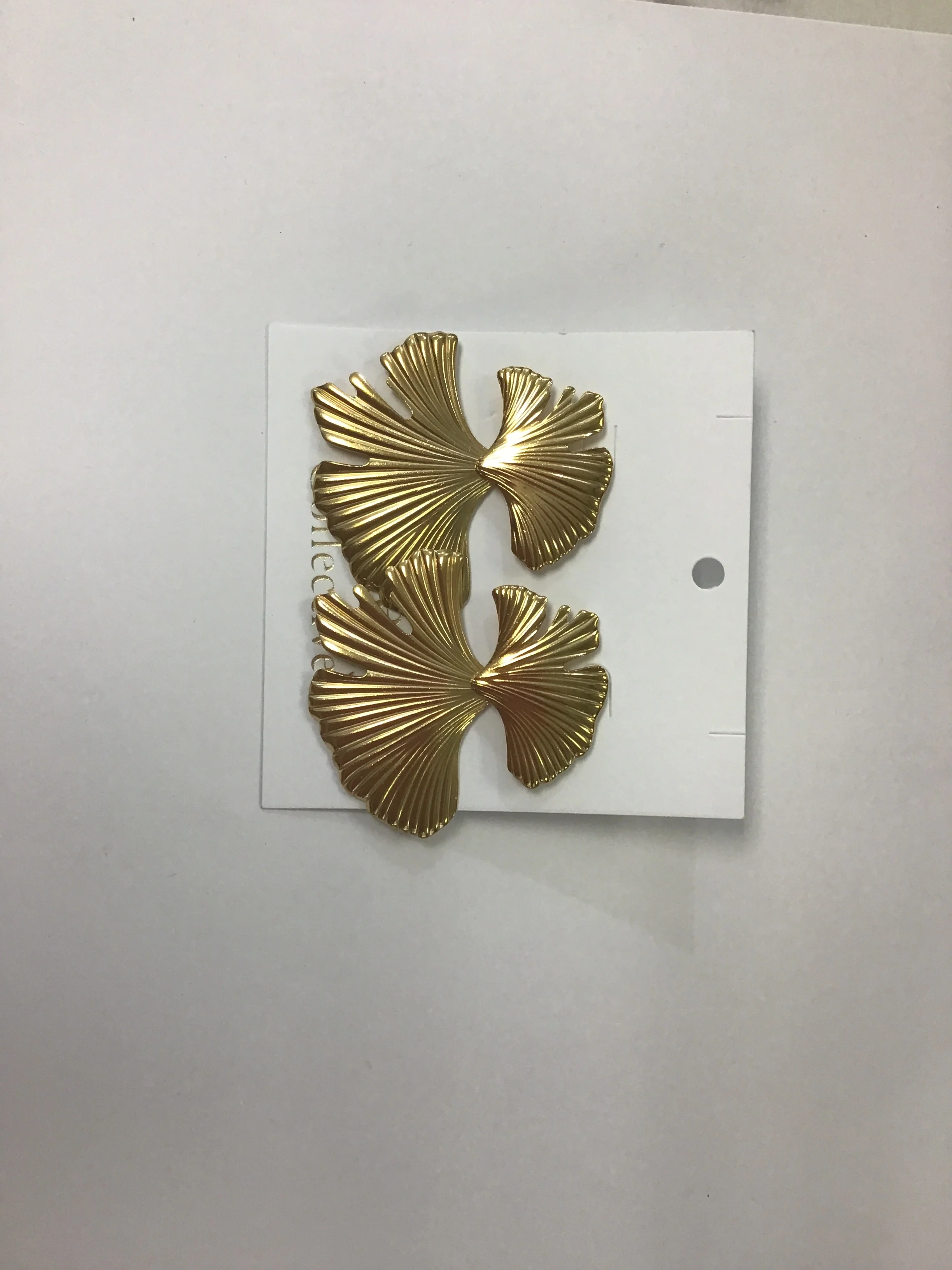 Gold Ginko Earrings