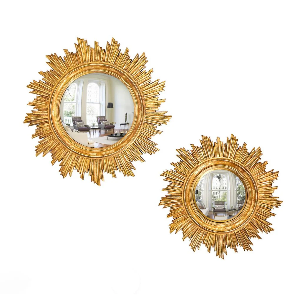 Gold Leaf Convex Wall Mirror in 7 Styles - Image 3
