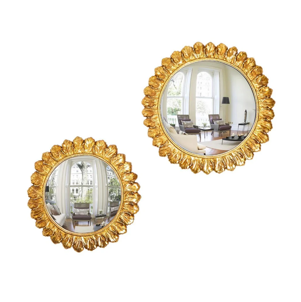 Gold Leaf Convex Wall Mirror in 7 Styles - Image 4