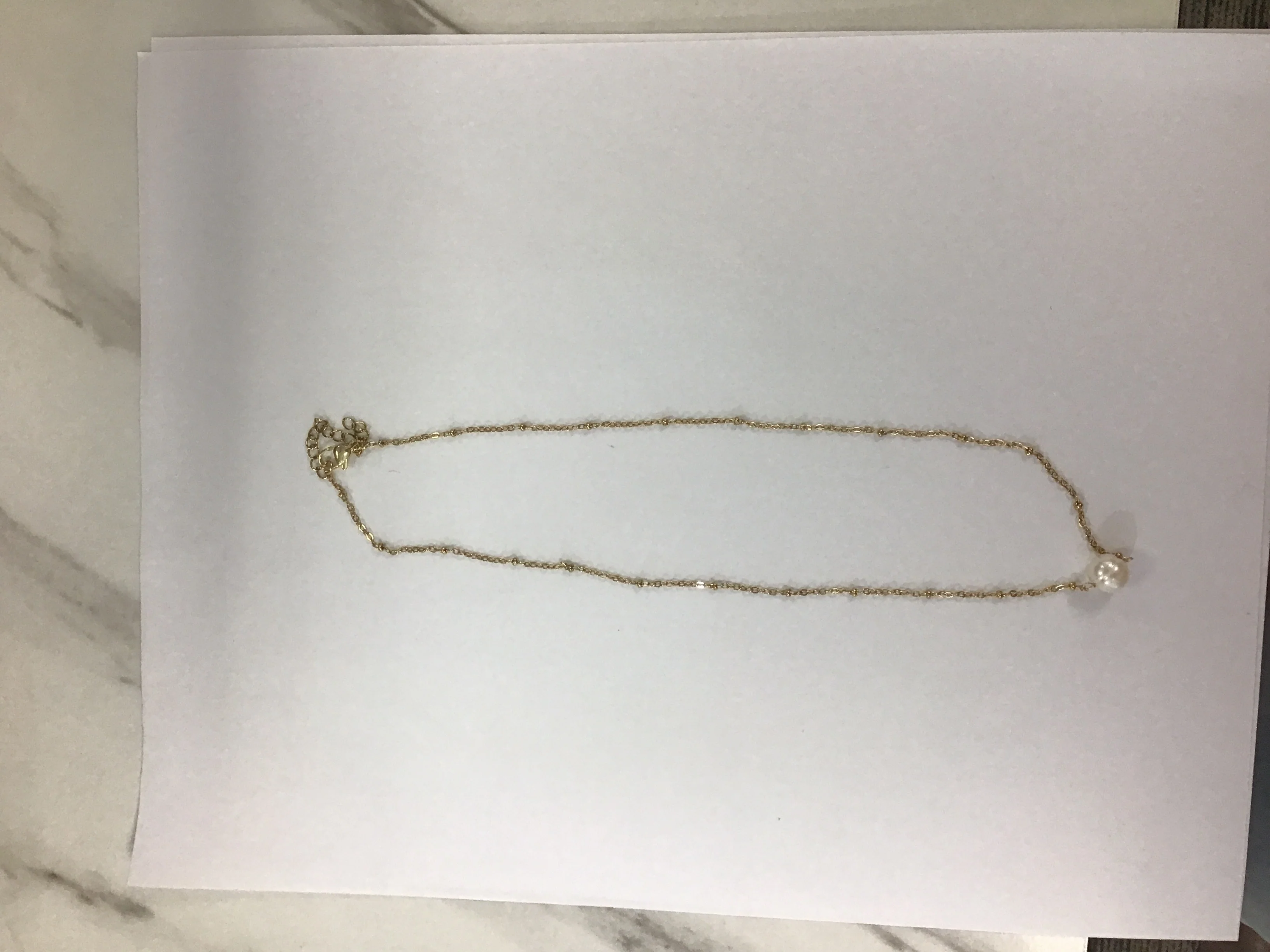 Gold Pearl Necklace