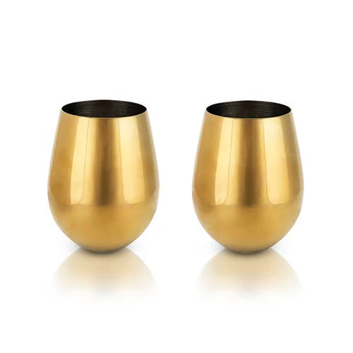 Gold Stemless Wine Glasses