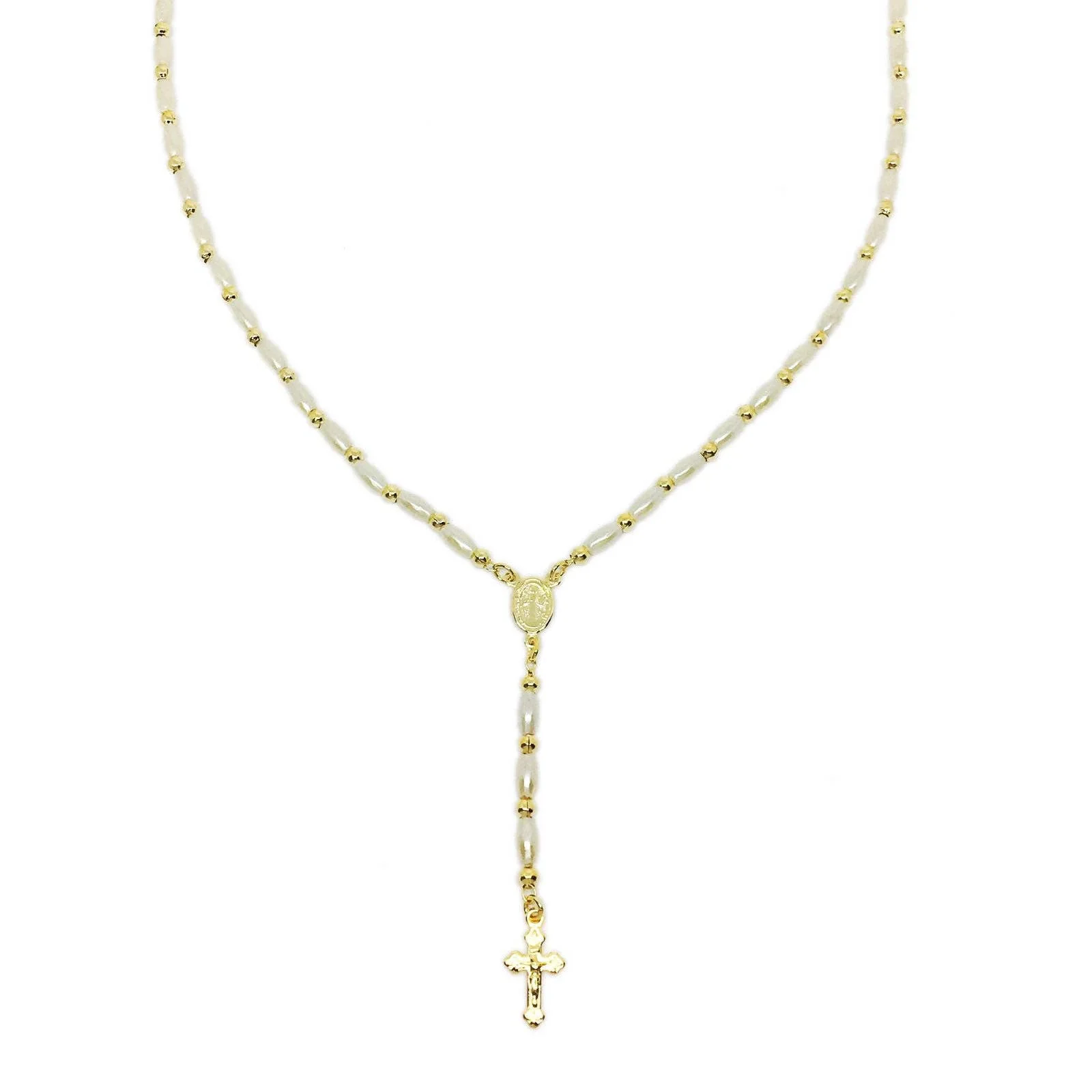 GoldFi - 18k Gold Filled Pearl Rosary Wholesale Supplies Jewelry: Pearl Rosary