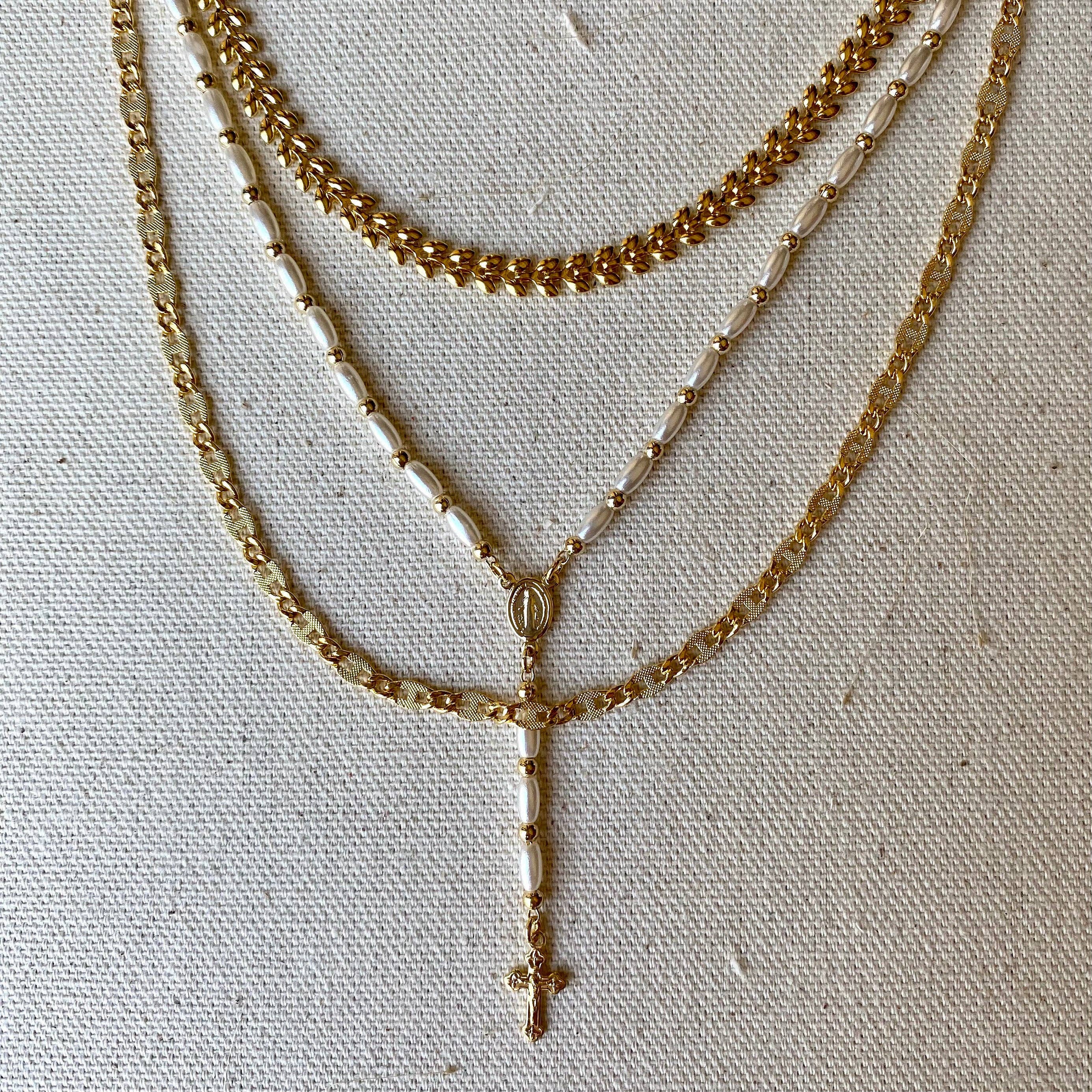 GoldFi - 18k Gold Filled Pearl Rosary Wholesale Supplies Jewelry: Pearl Rosary - Image 4