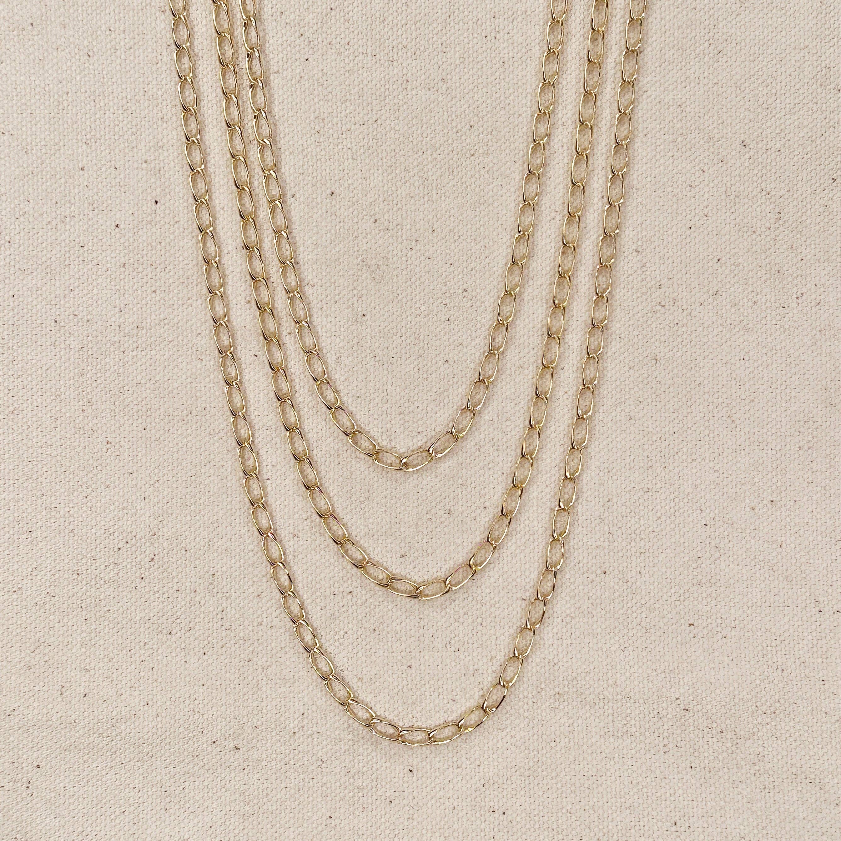 GoldFi - 18k Gold Filled Slight Twist Link Chain: 18 inches