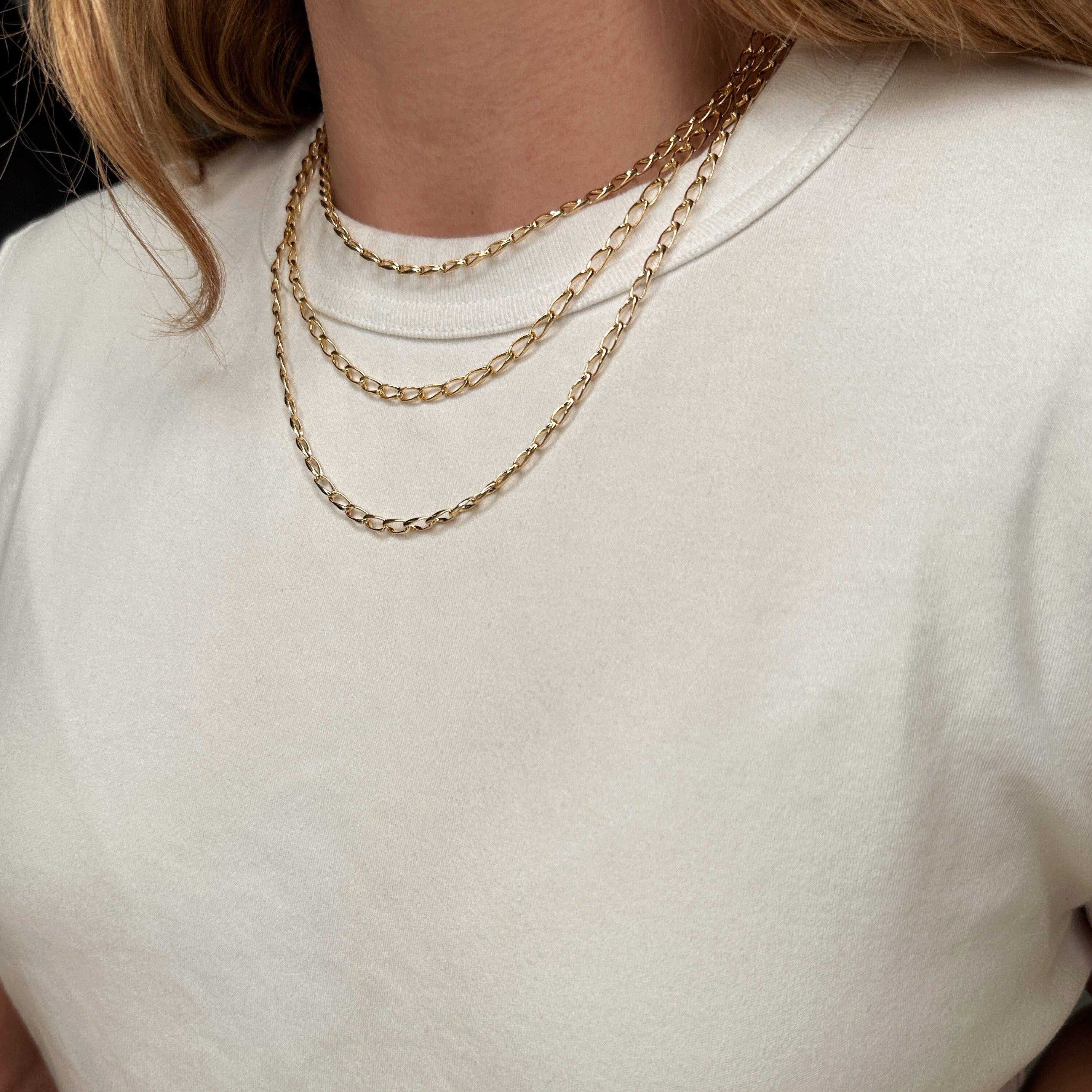 GoldFi - 18k Gold Filled Slight Twist Link Chain: 18 inches - Image 2