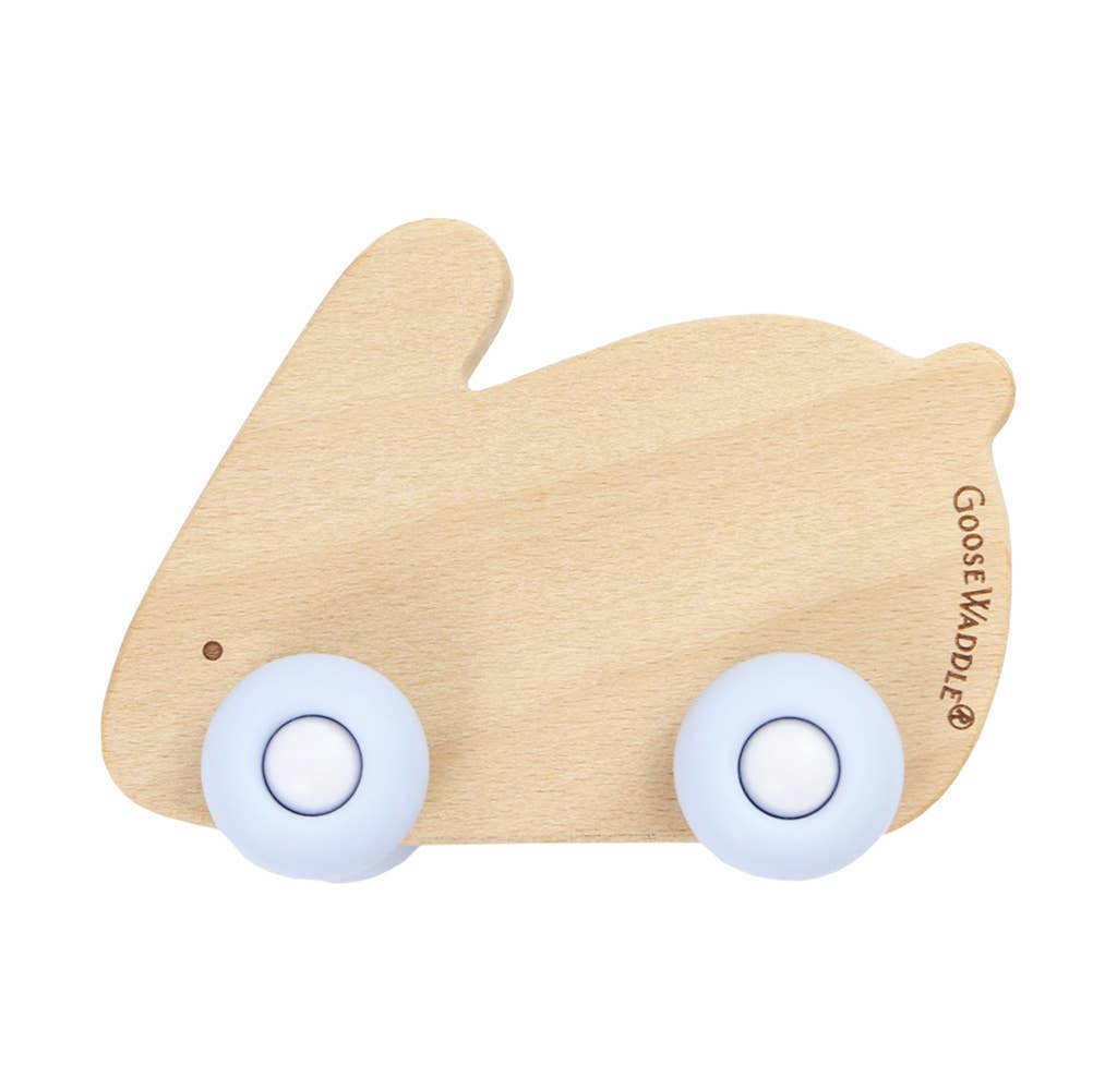 GooseWaddle + Pello - Silicone + Wood Teether with Wheels: Kitty/Pinky Wheels - Image 4