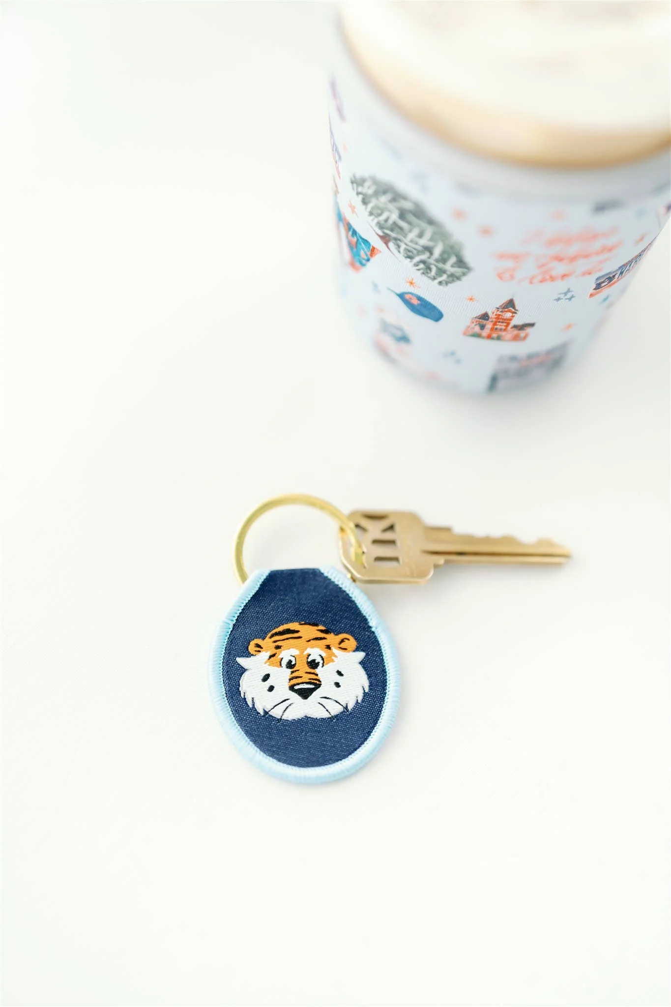 Gracefully Made Art - Auburn University Aubie Embroidered Keychain