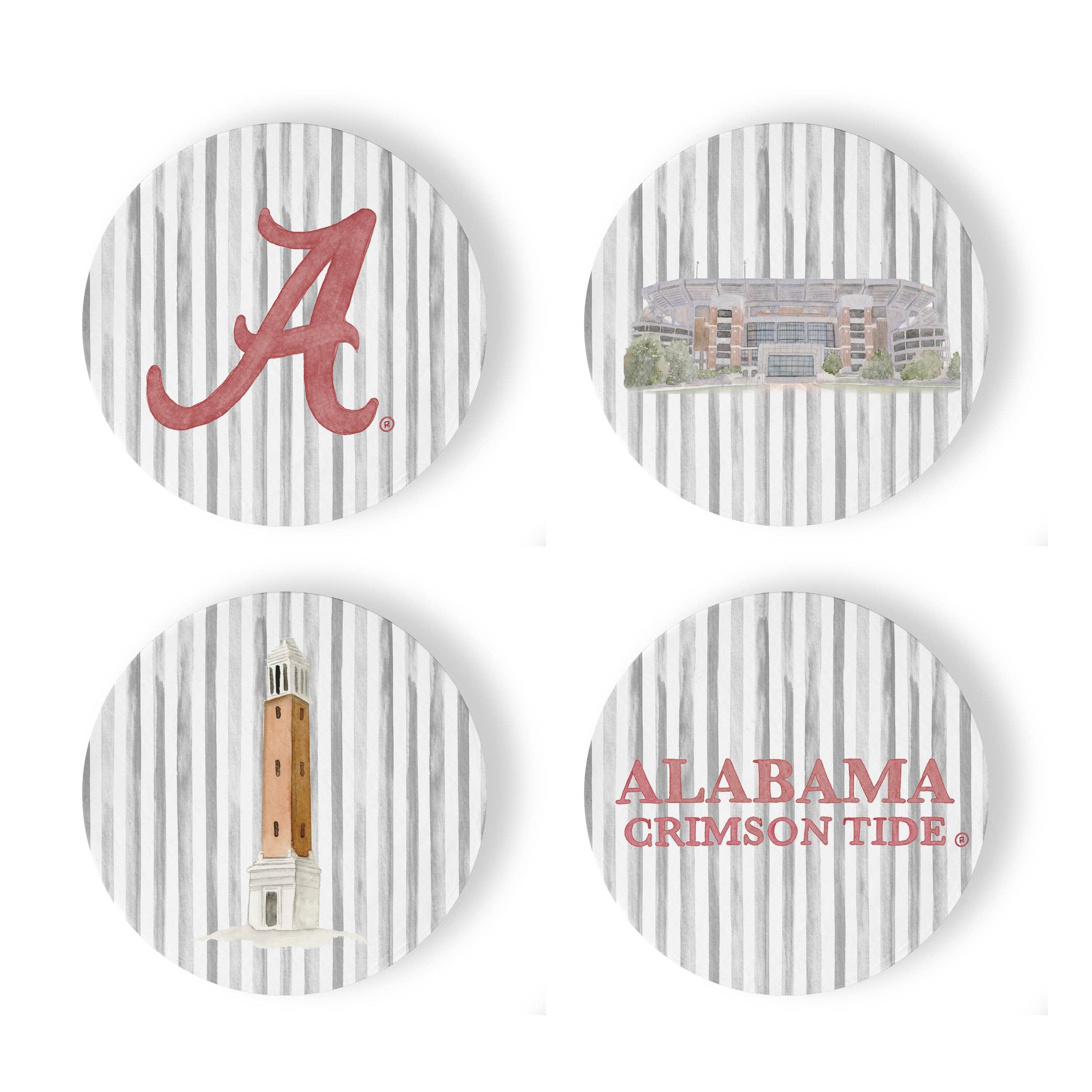 Alabama Striped Coasters - Sold Individually Ceramic - Image 6