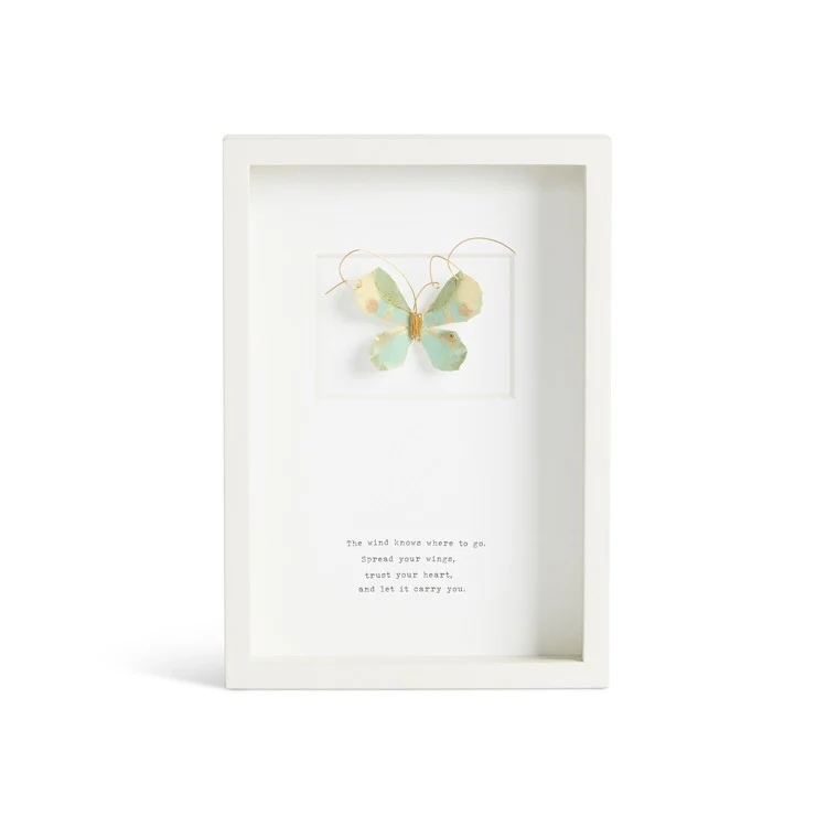Growth Butterfly Quote Wall Art - 10x7in