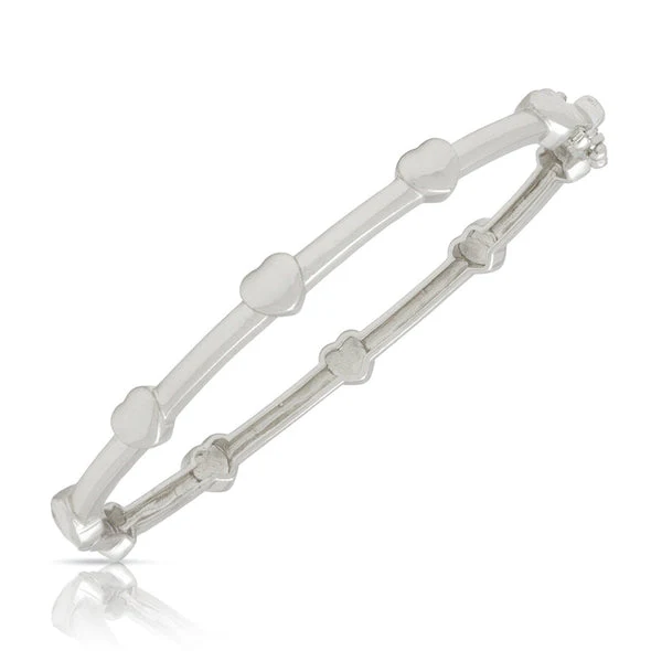 Heart Bangle - Silver