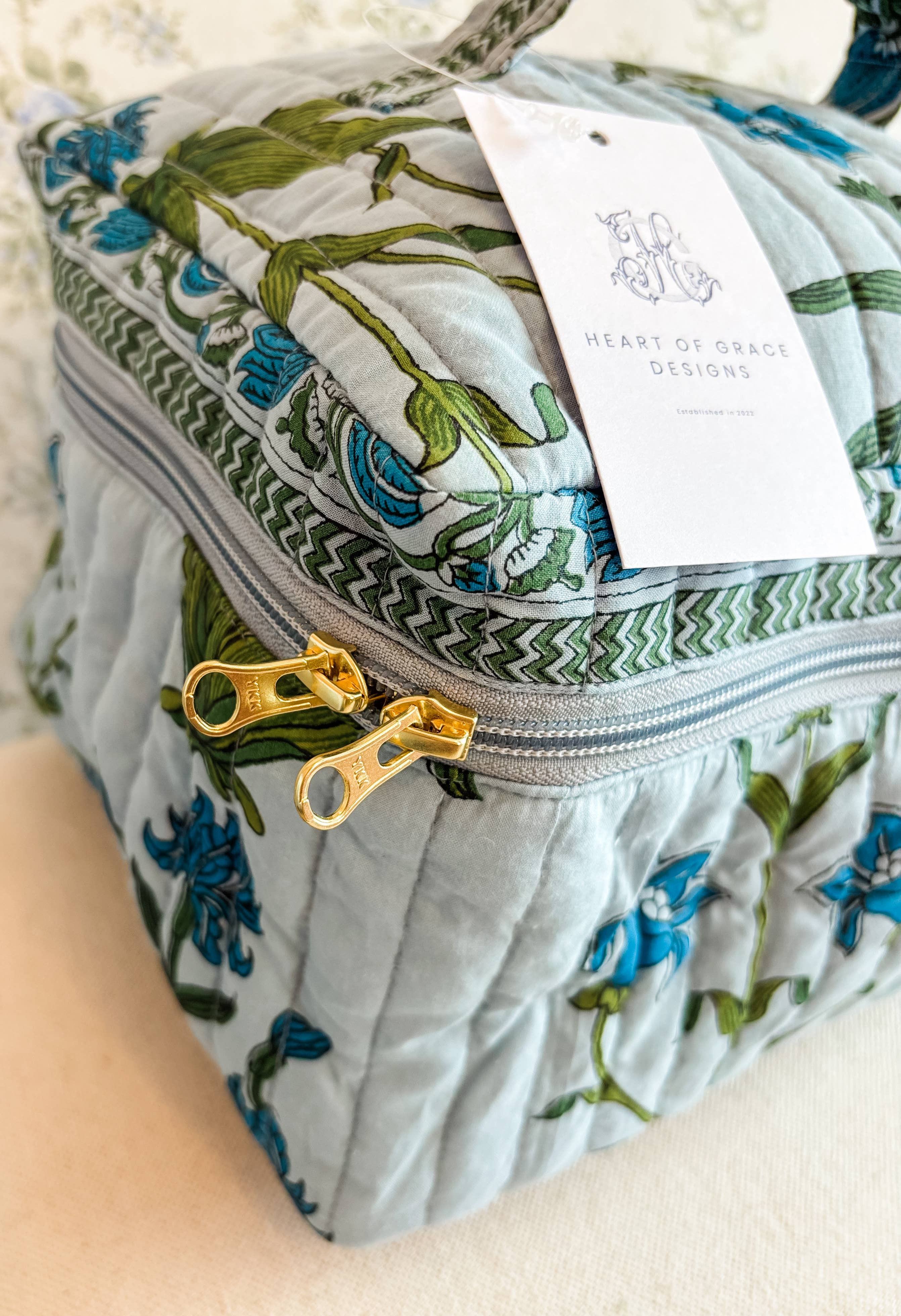 Heart of Grace - Iris Luxe | Quilted Cosmetic Bag - Image 6