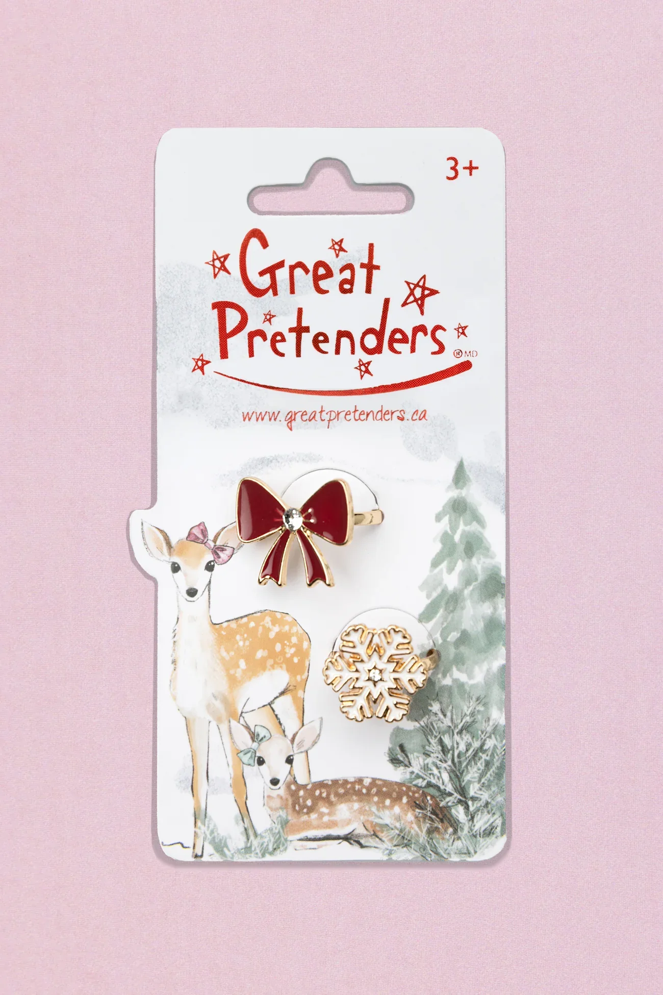 Holiday Bow and Snowflake Rings