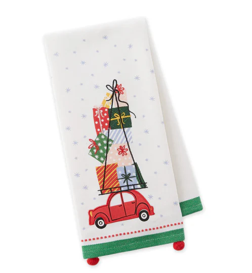 Holiday Hustle Embellished Dishtowel