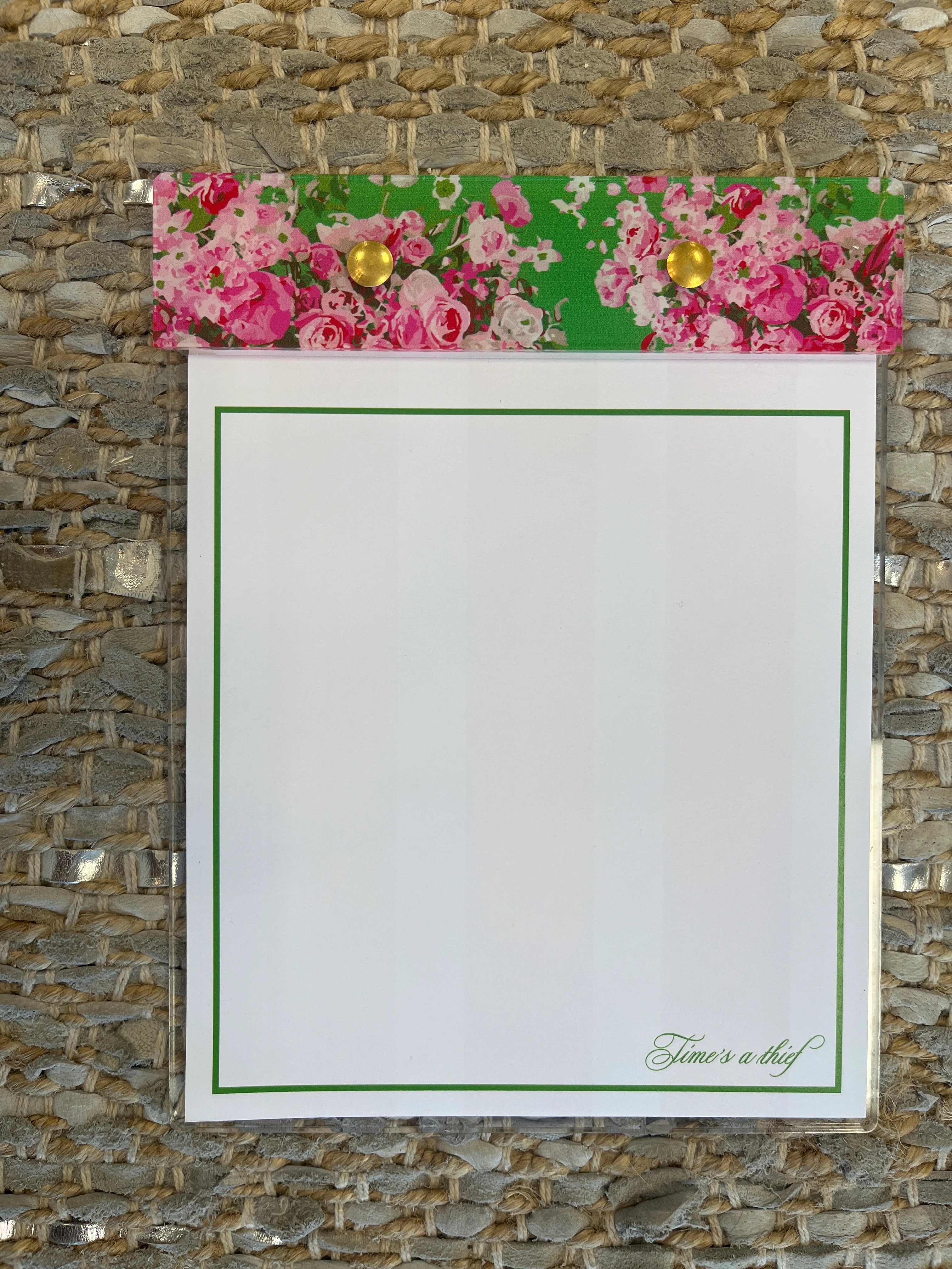 Hydrangea Small Green Notepad