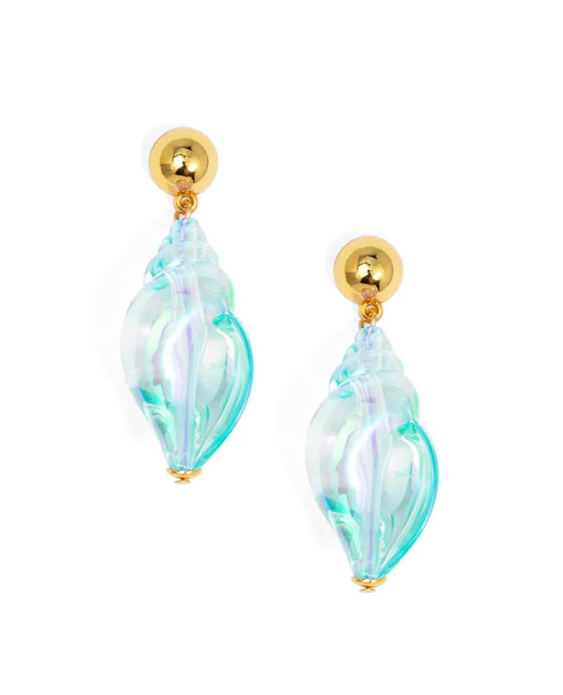Iridescent Seashell Drop Earring