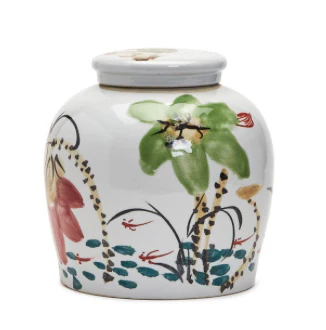 Japanese Flower Blossoms Jar