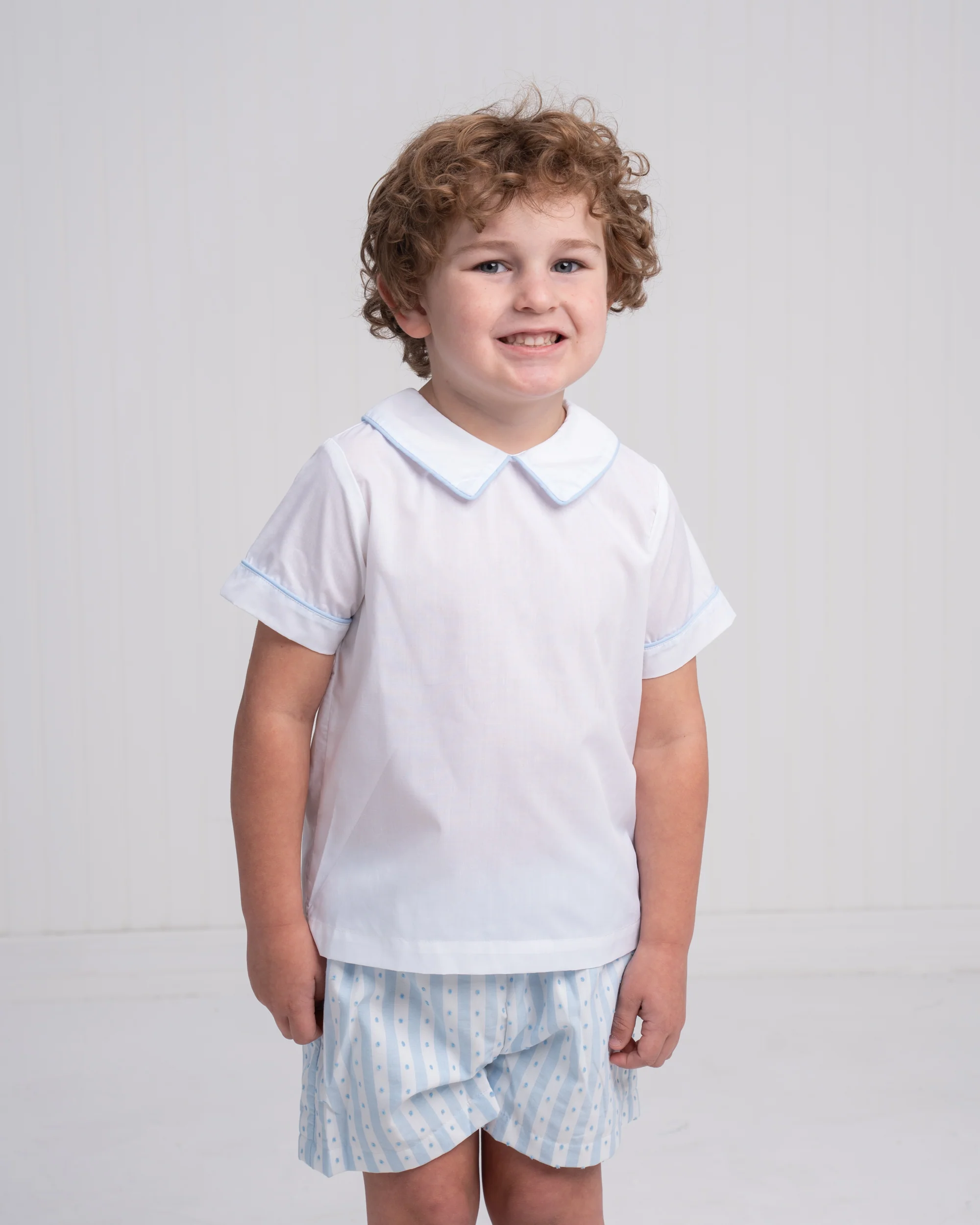 John Blue Stripe Breeze Short Set - Image 3