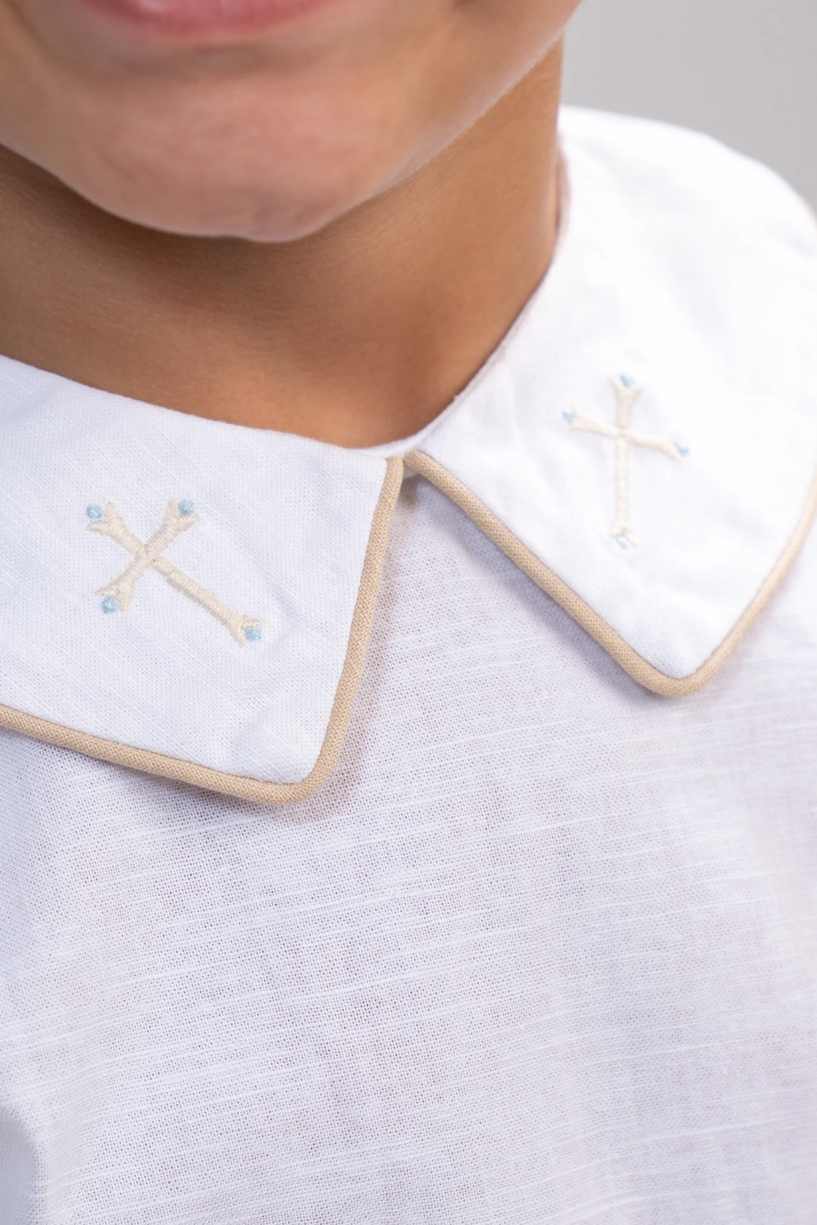 John Tan Linen Cross Short Set - Image 2