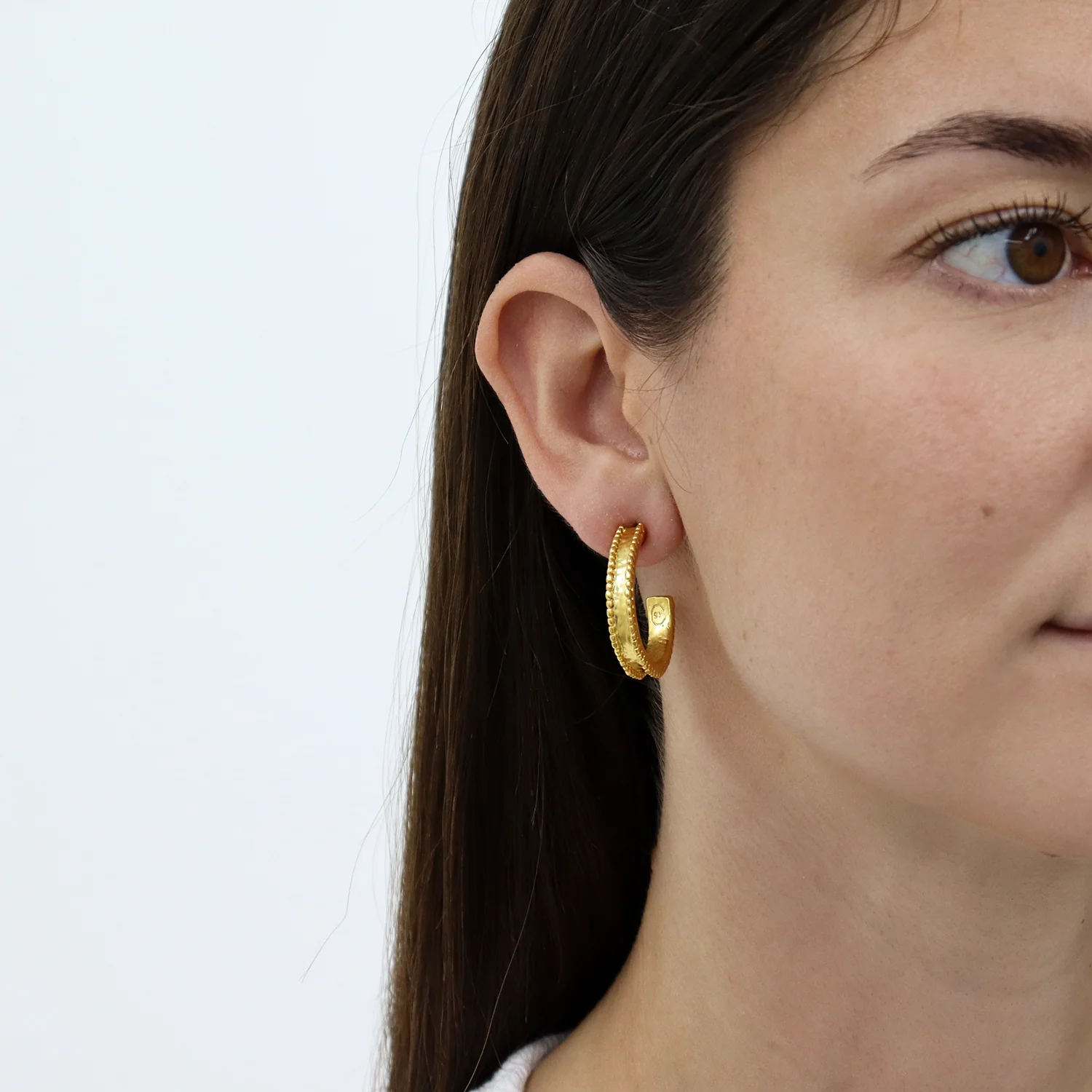 KARINE SULTAN - Dotty Hoop Earrings - 24K Gold Plated - Image 2