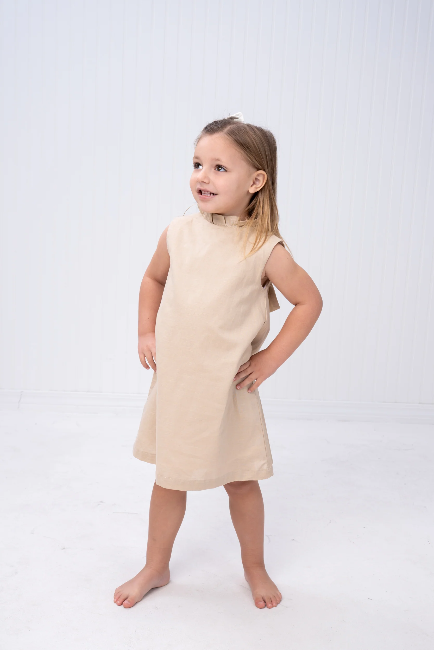 Karla Ecru Linen Dress - Image 3