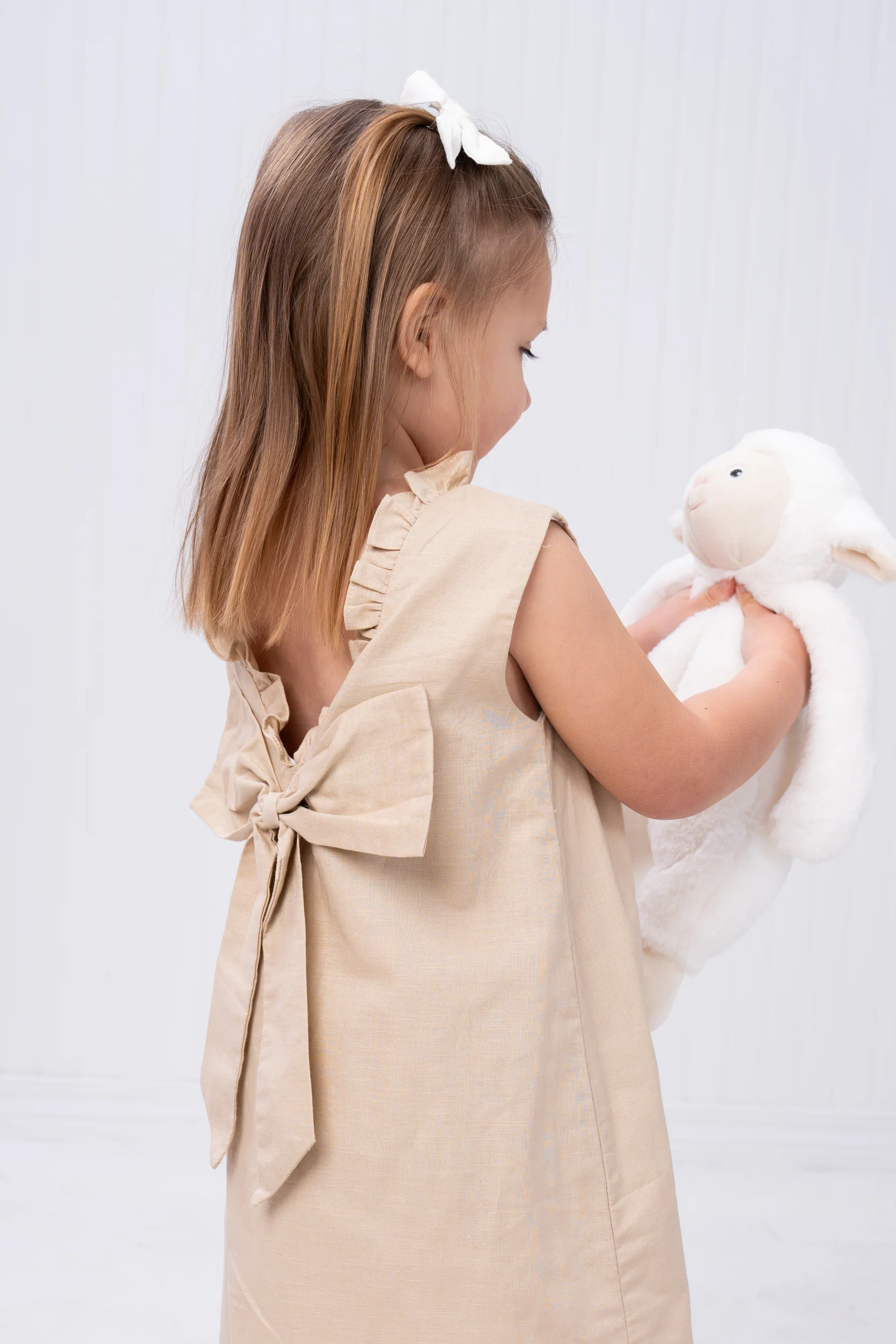 Karla Ecru Linen Dress - Image 4