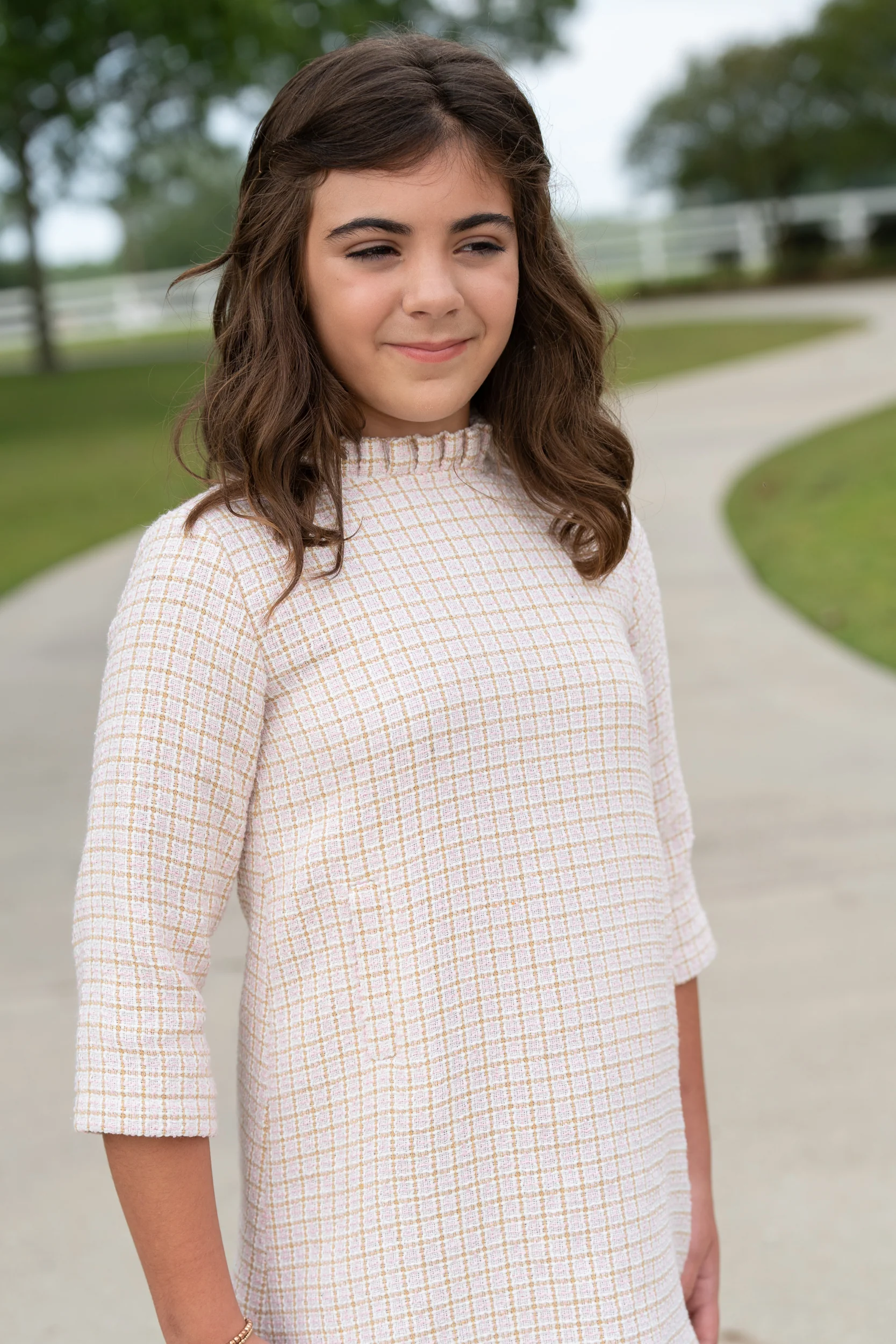 Kate Brown Pink Tweed Dress - Image 6