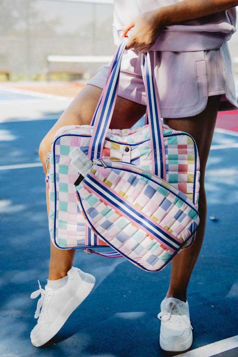Katydid - Multicolored Checker Pickleball Bag: Multicolored - Image 3