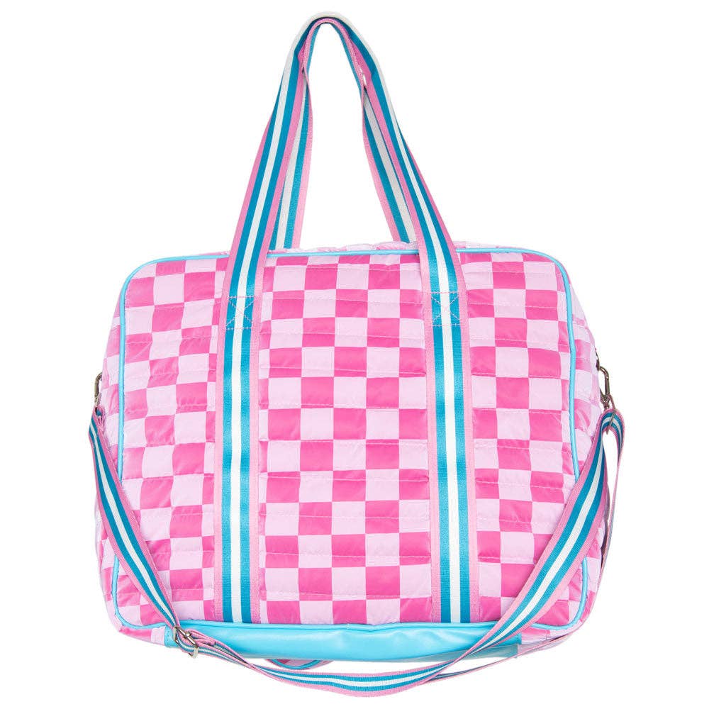 Katydid - Pink Checkerprint Pickleball Sling Bag: Hot Pink - Image 4
