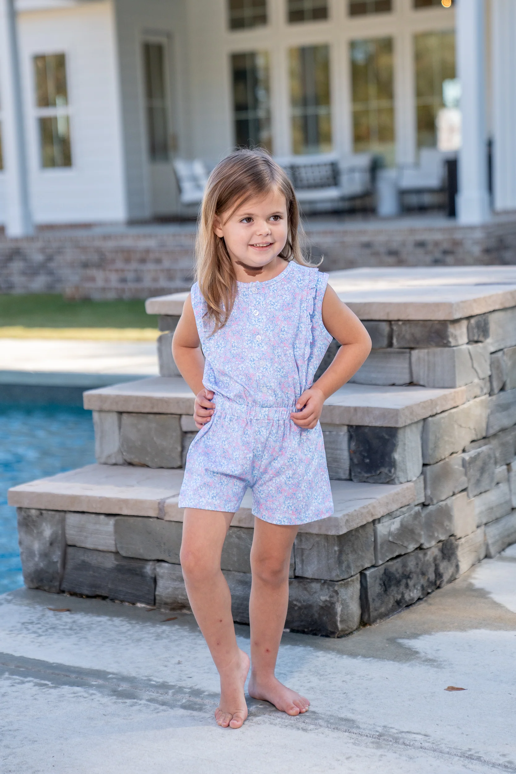 Kinsley Cotton Candy Floral Romper - Image 4
