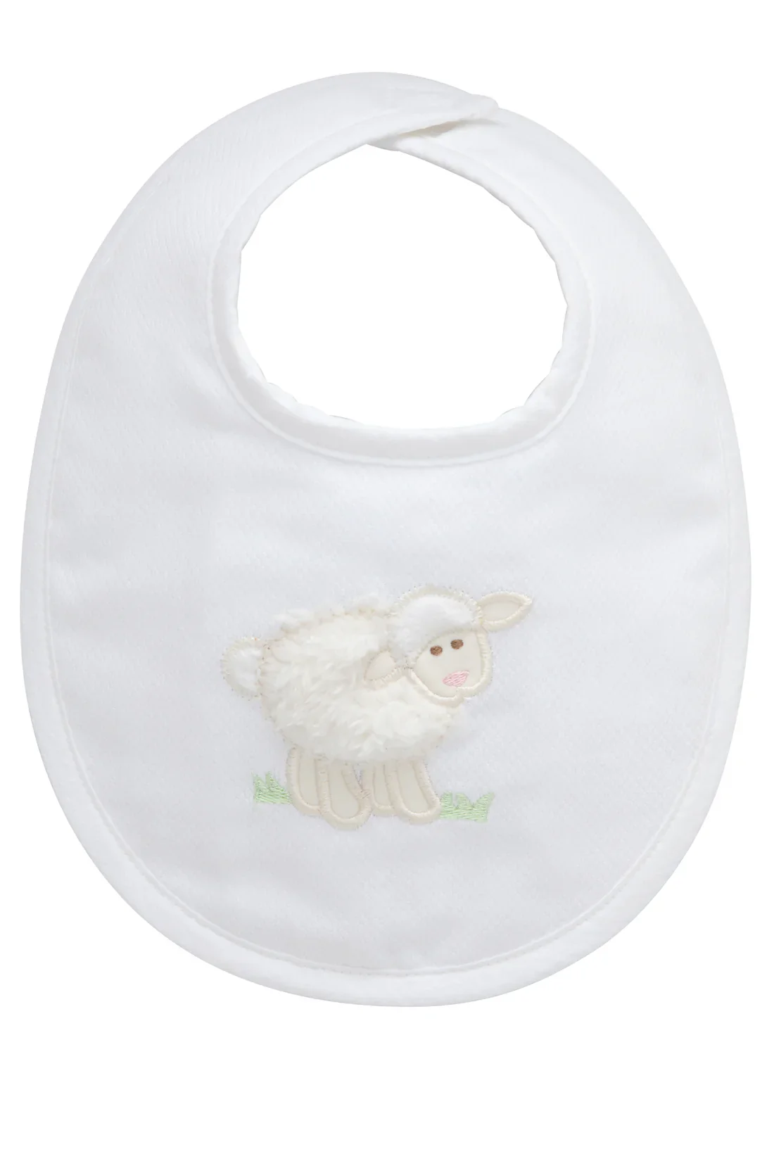 Lamb Applique Basic Bib, White