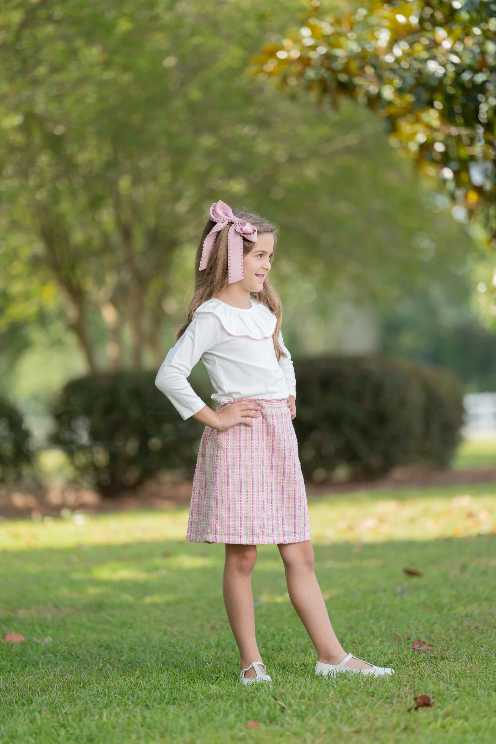 Larrison Pink Moonstitch Ruffle Collar Shirt - Image 4