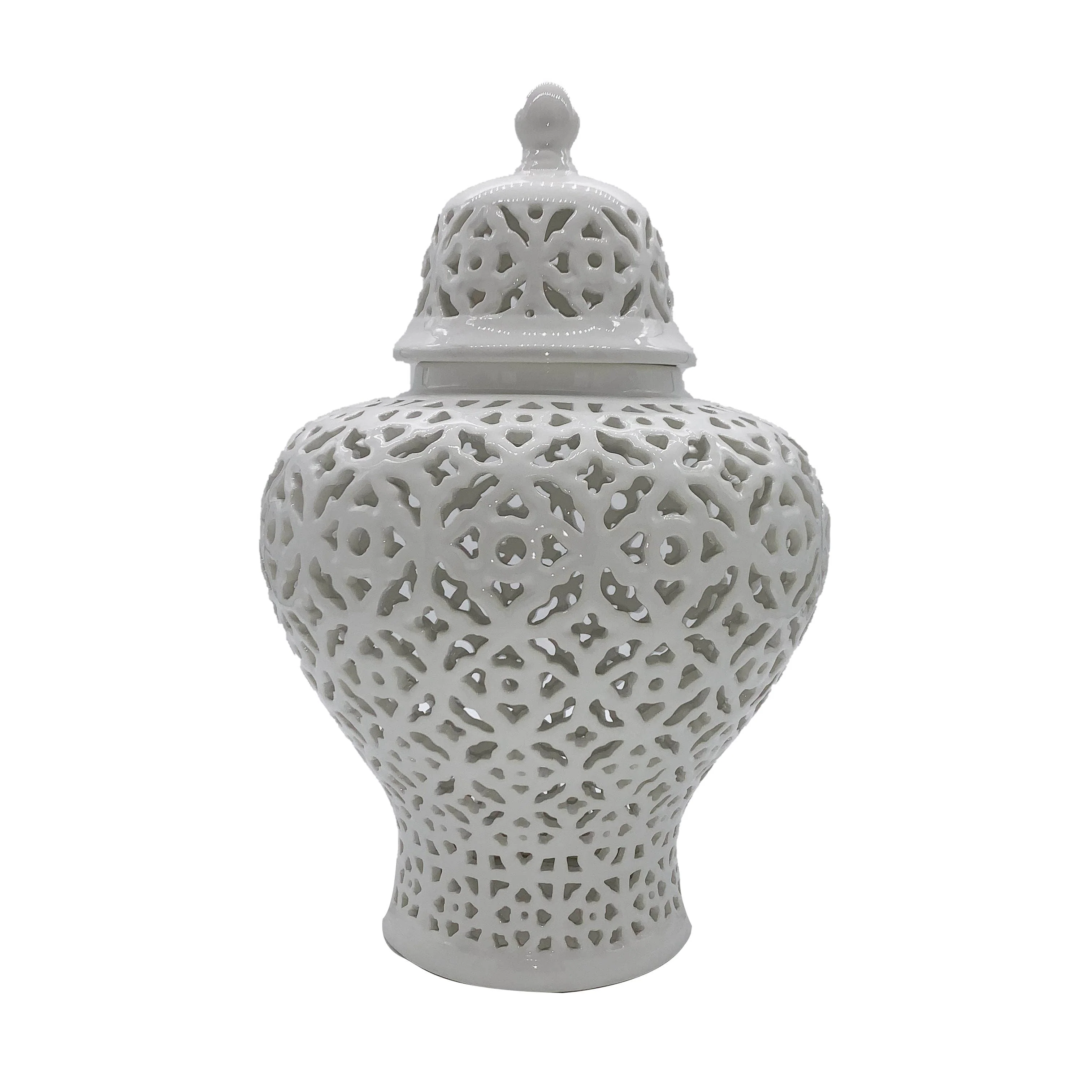Lattice Ginger Pierced Jar 19.5"