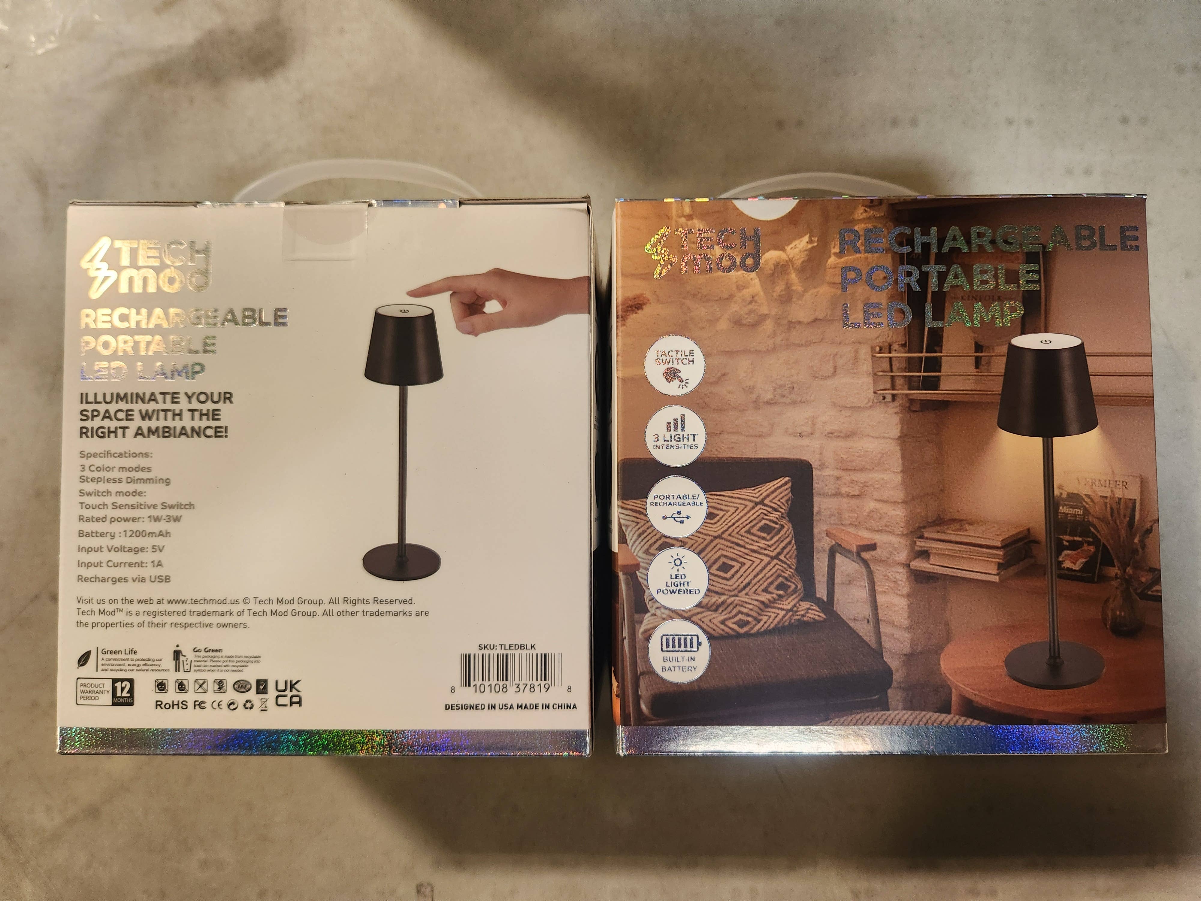 LAX Gadgets - Sleek Cordless Table Lamp- Adjustable Lighting for Any Space: Black - Image 3