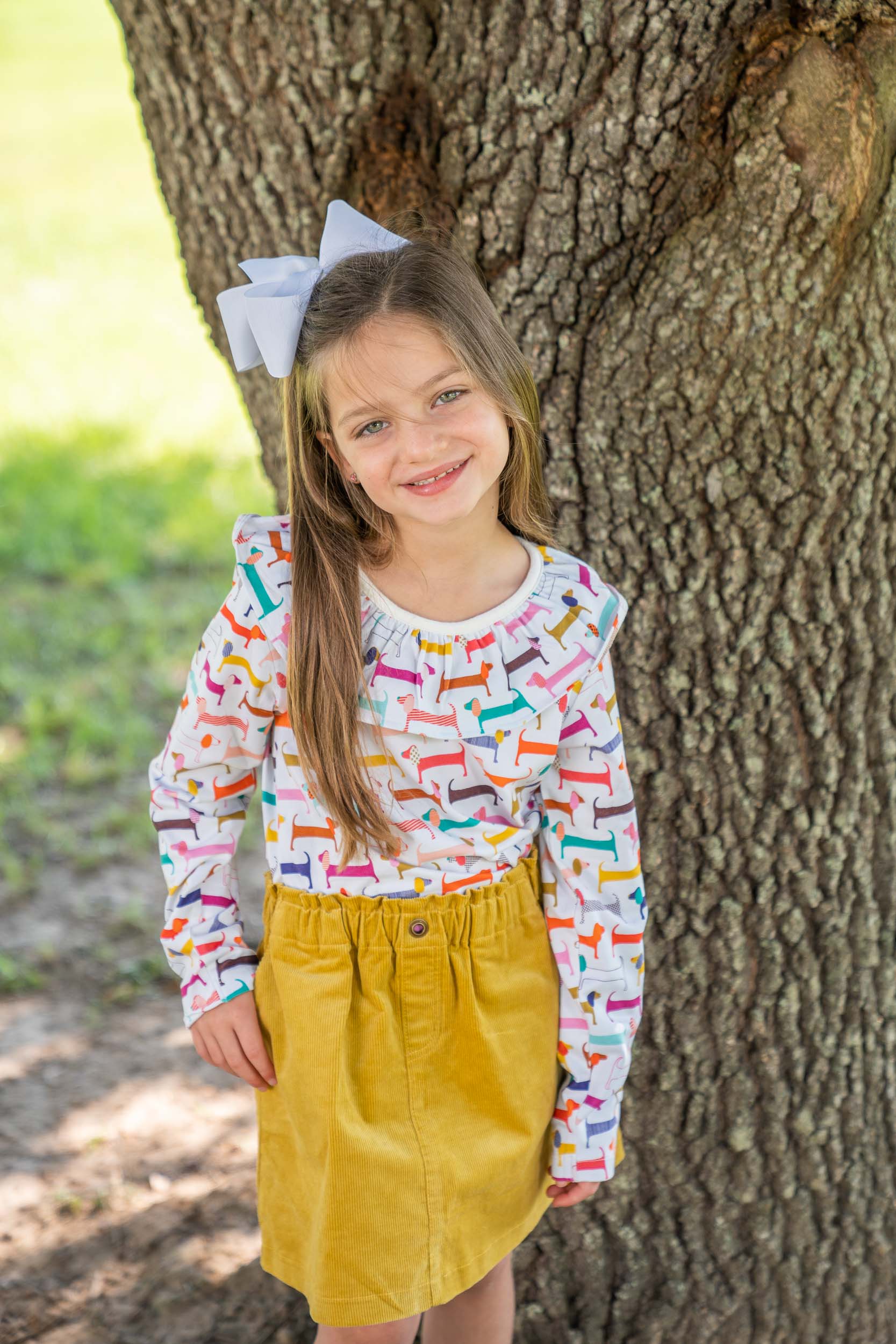 Leigh Mustard Cord Skirt - Image 2