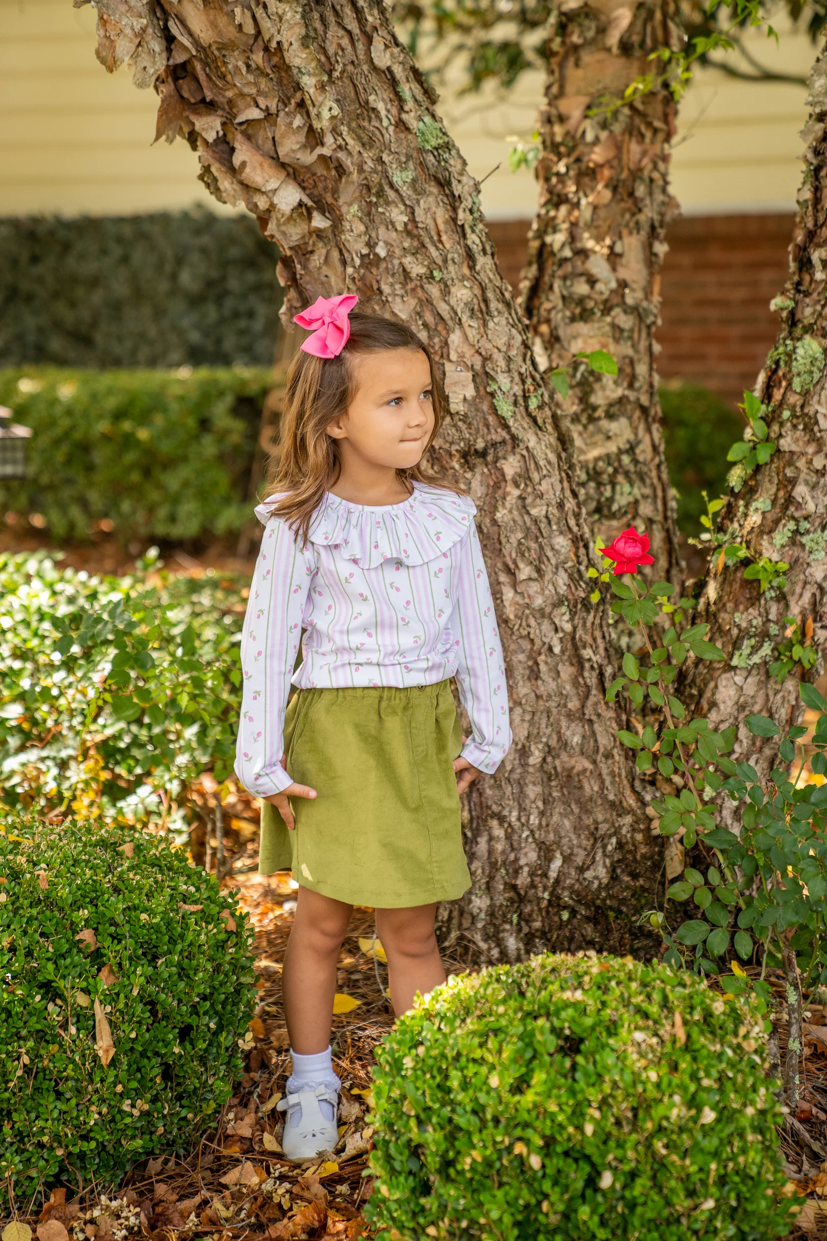 Leigh Olive Cord Skirt - Image 4