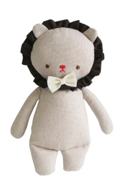 Linen Mini Rattle Lion