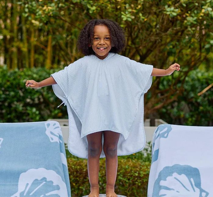 Little Poncho Blue Stripe