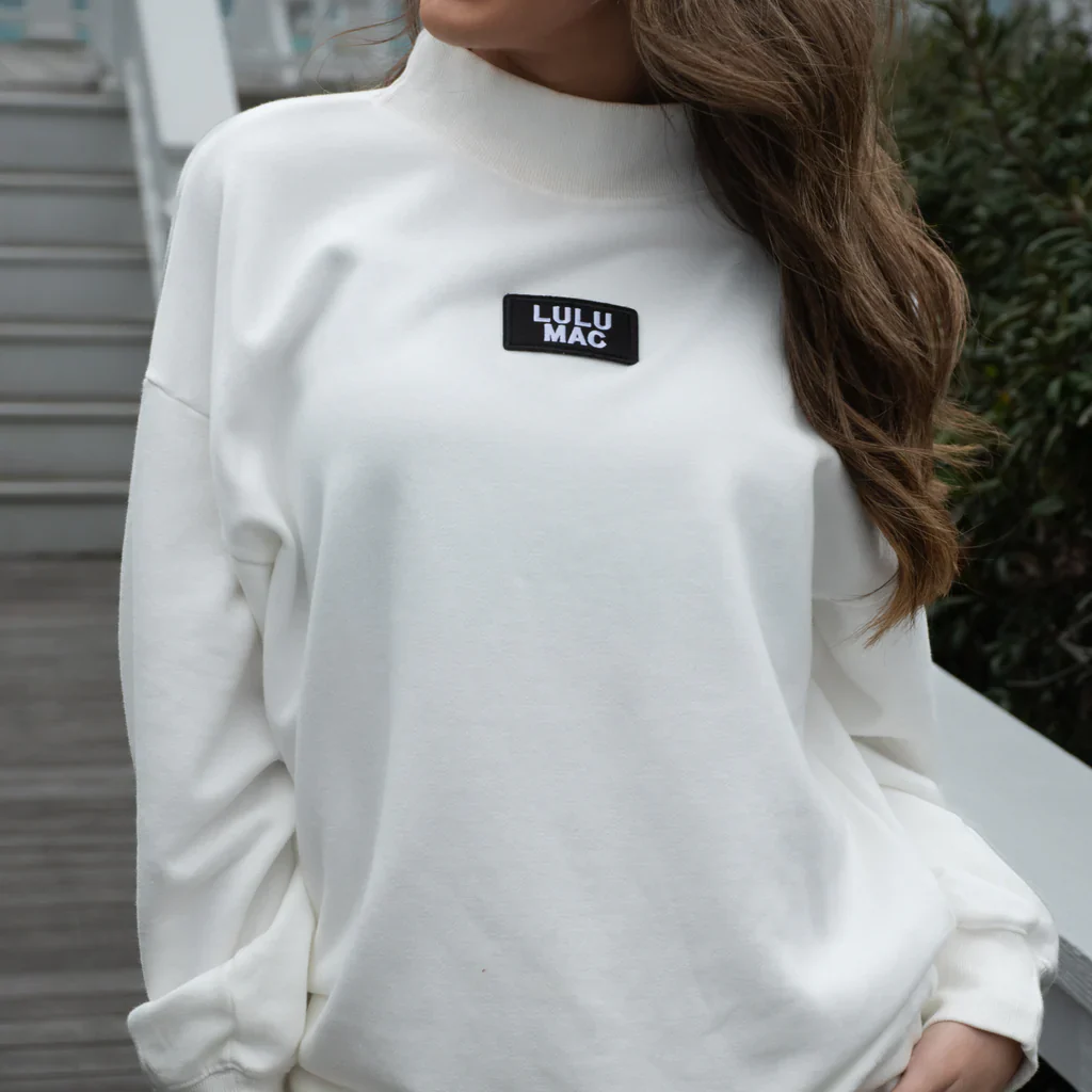 LONGSLEEVE TERRY CLOTH TOP-WHITE