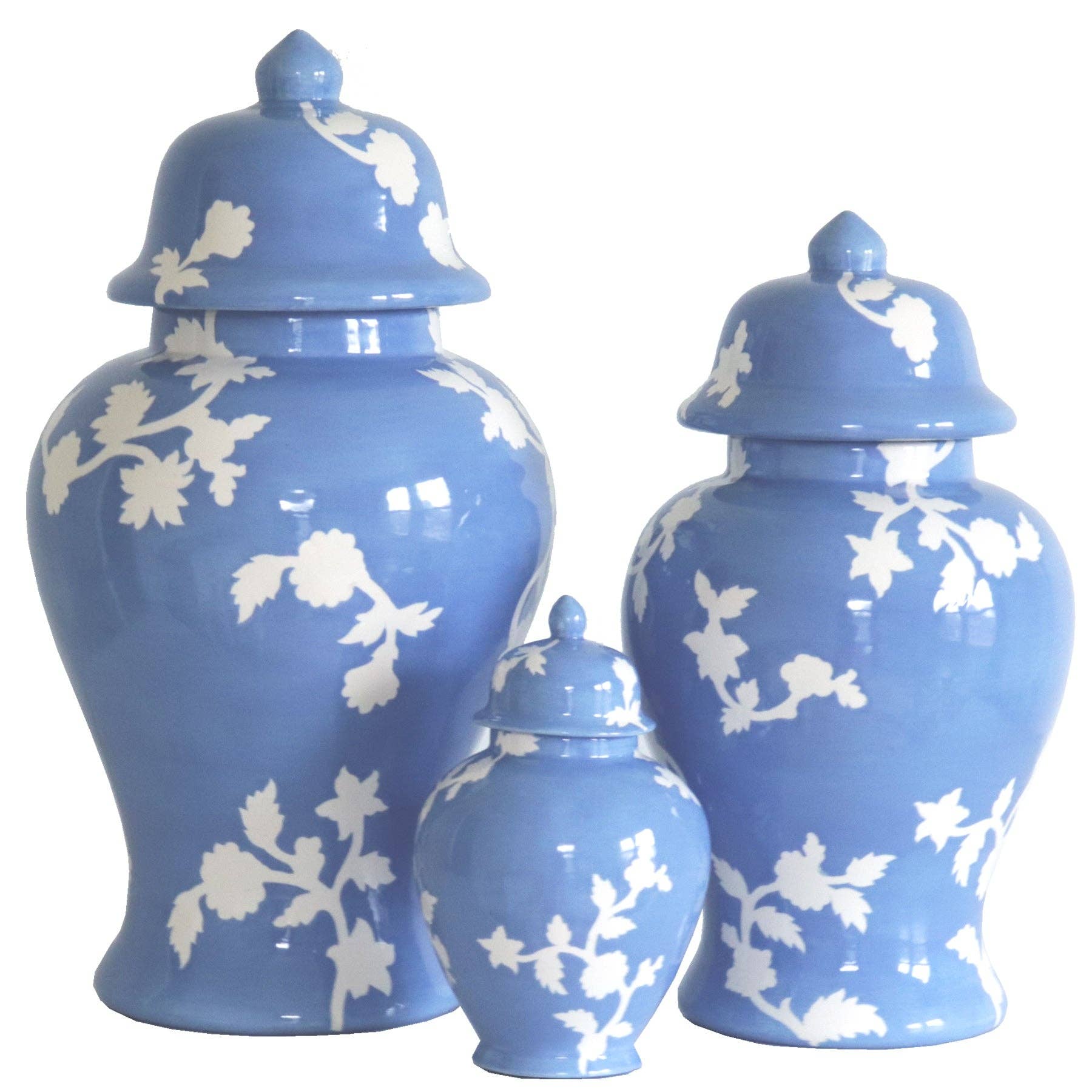 Lo Home by Lauren Haskell Designs - Chinoiserie Dreams Ginger Jars in French Blue: Large - Image 2