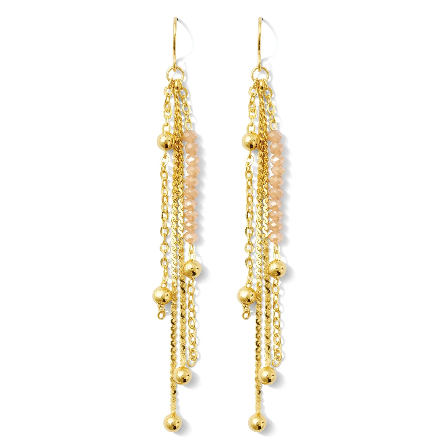 Long Chain Earrings - White