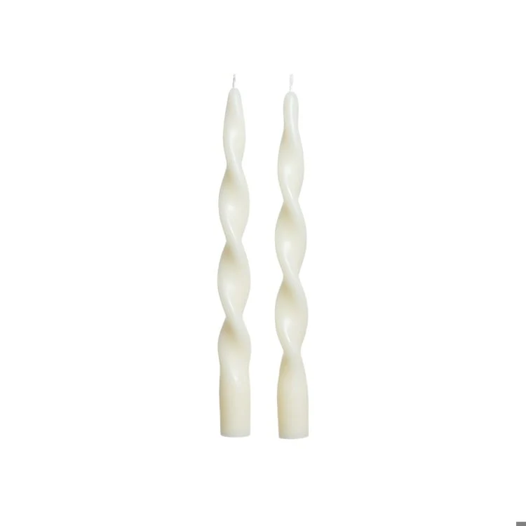LumiÃ¨reTwist Formal Candles- SET/2, 10" - IVORY