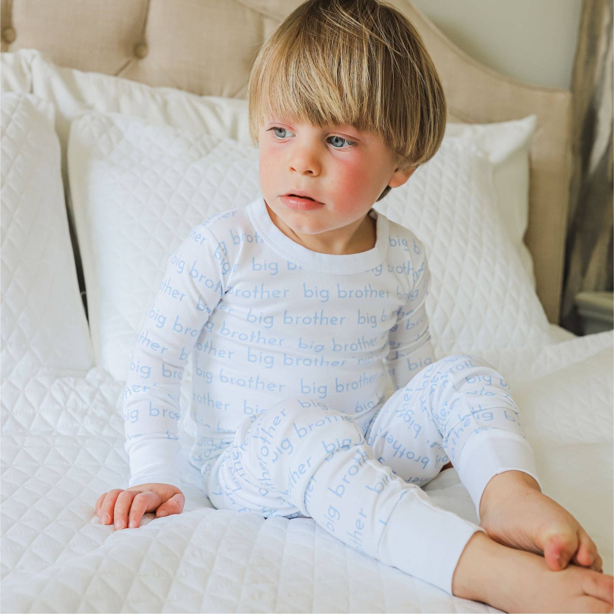 Magnolia Baby - Big Brother Print Long Pajamas: 12/18M