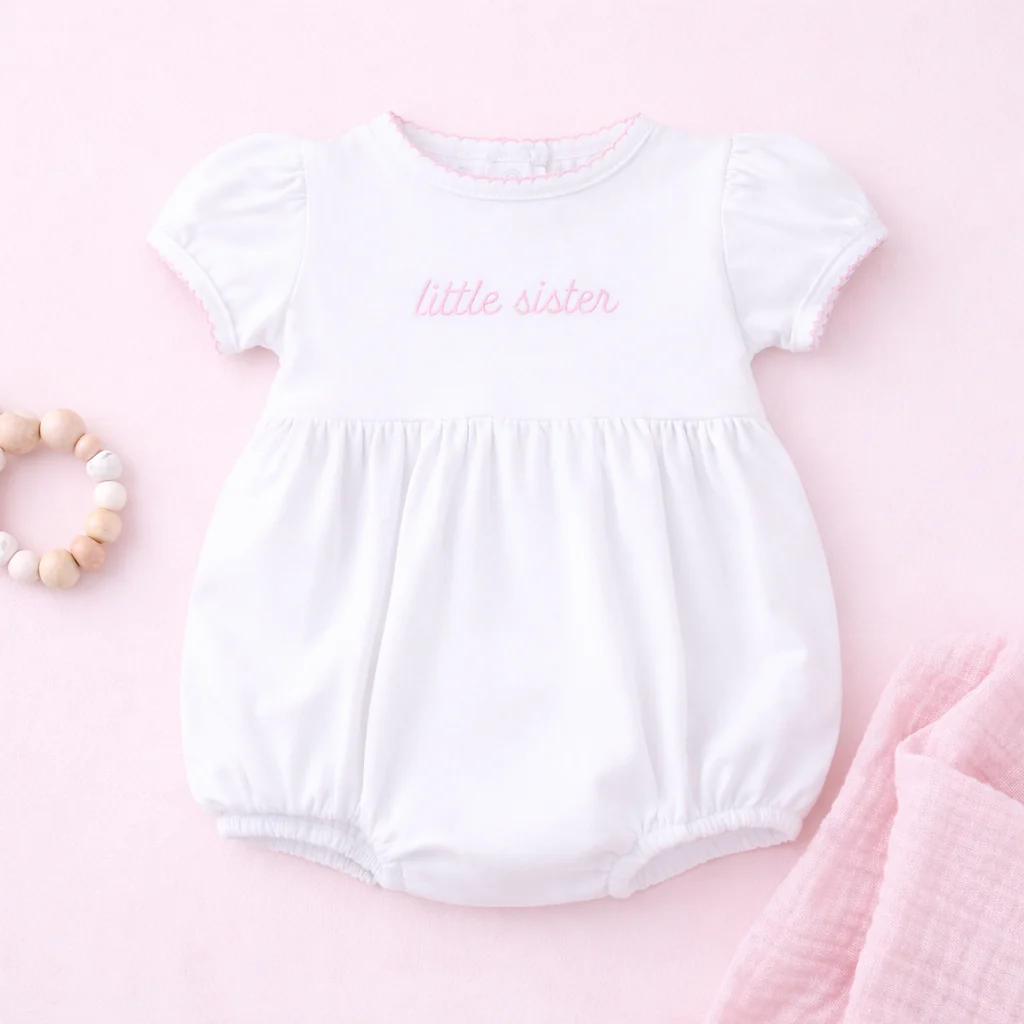 Magnolia Baby - Little Sister Short Sleeve Bubble: 3 Months