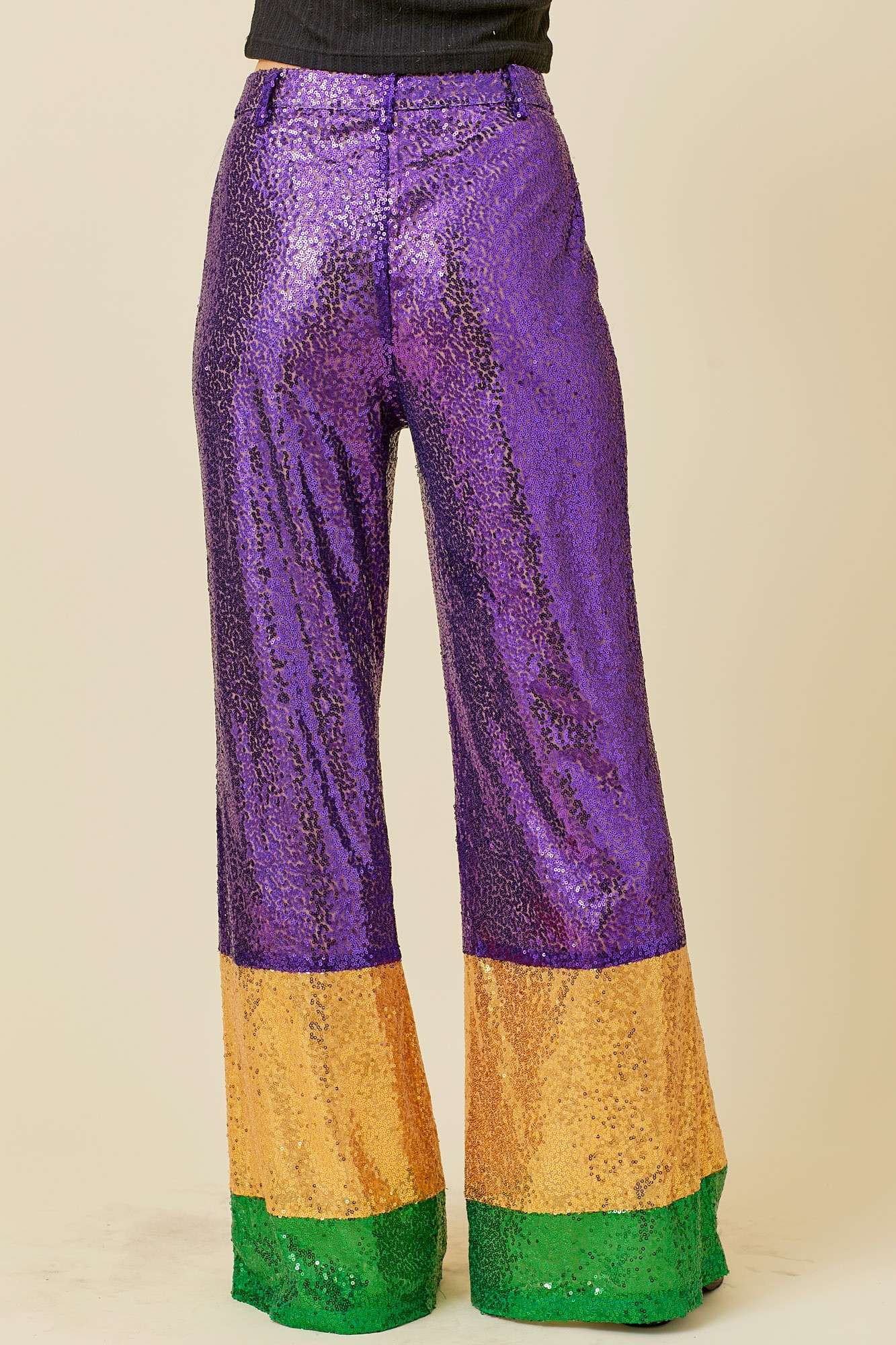 Main Strip - Mardi Gras Sequin Wide Pants: MARDI GRAS / S - Image 2