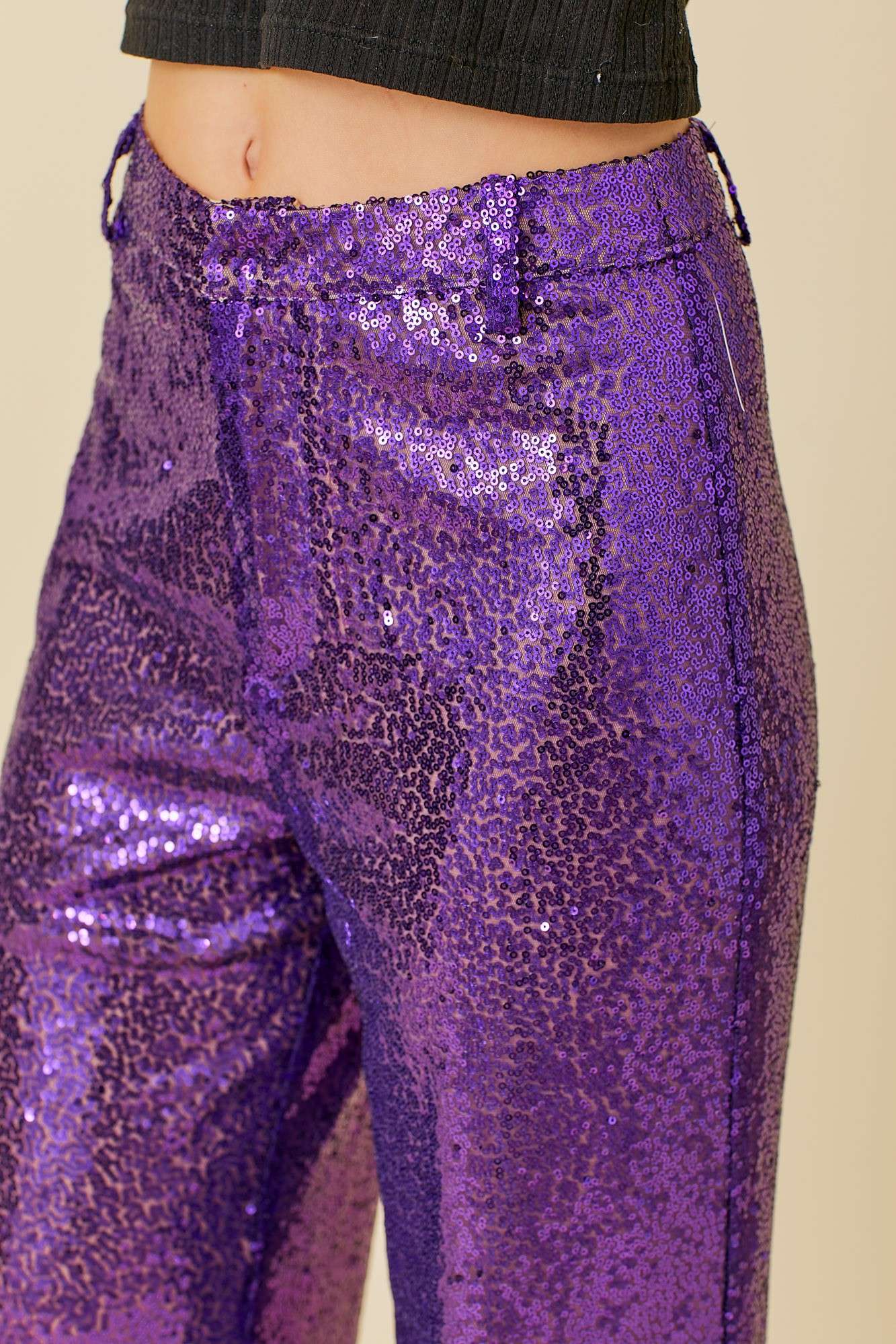 Main Strip - Mardi Gras Sequin Wide Pants: MARDI GRAS / S - Image 3
